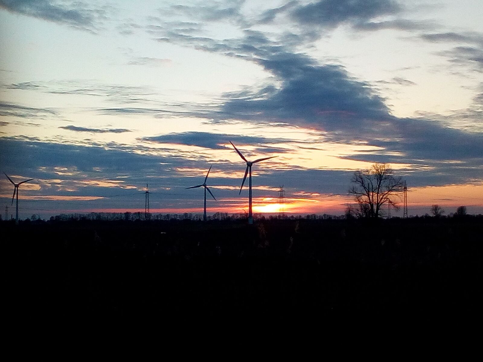 WIKO LENNY3 sample photo. Sunset, pinwheel, windräder photography