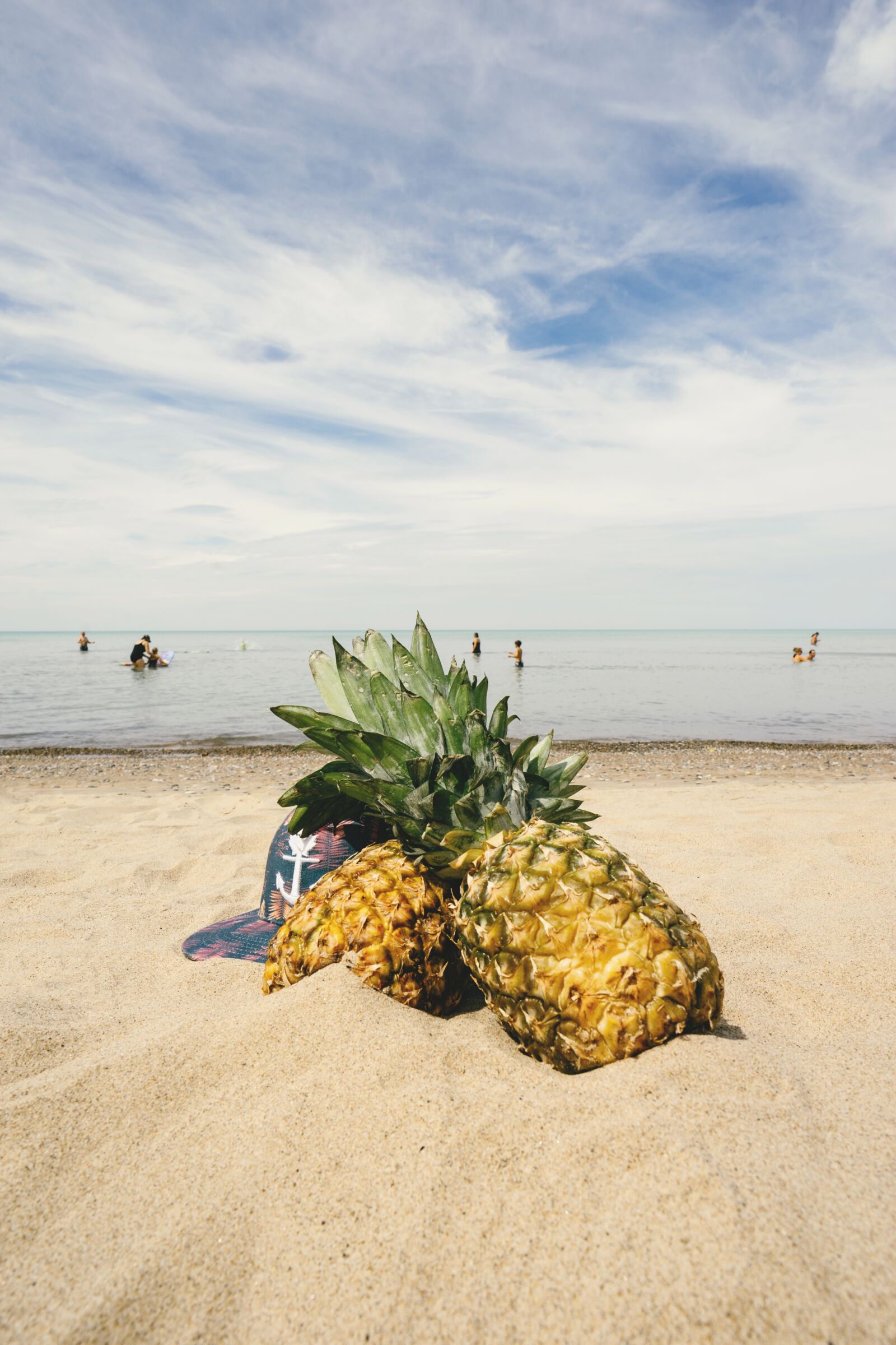 Sony a7 II + Sony Vario-Tessar T* FE 16-35mm F4 ZA OSS sample photo. Pineapples, sand, beach photography