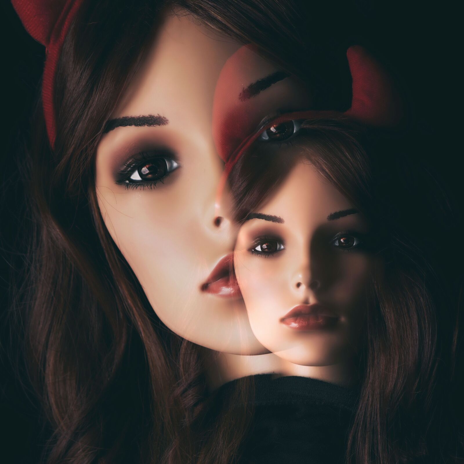 Nikon D7200 sample photo. Woman, devil, double exposure photography