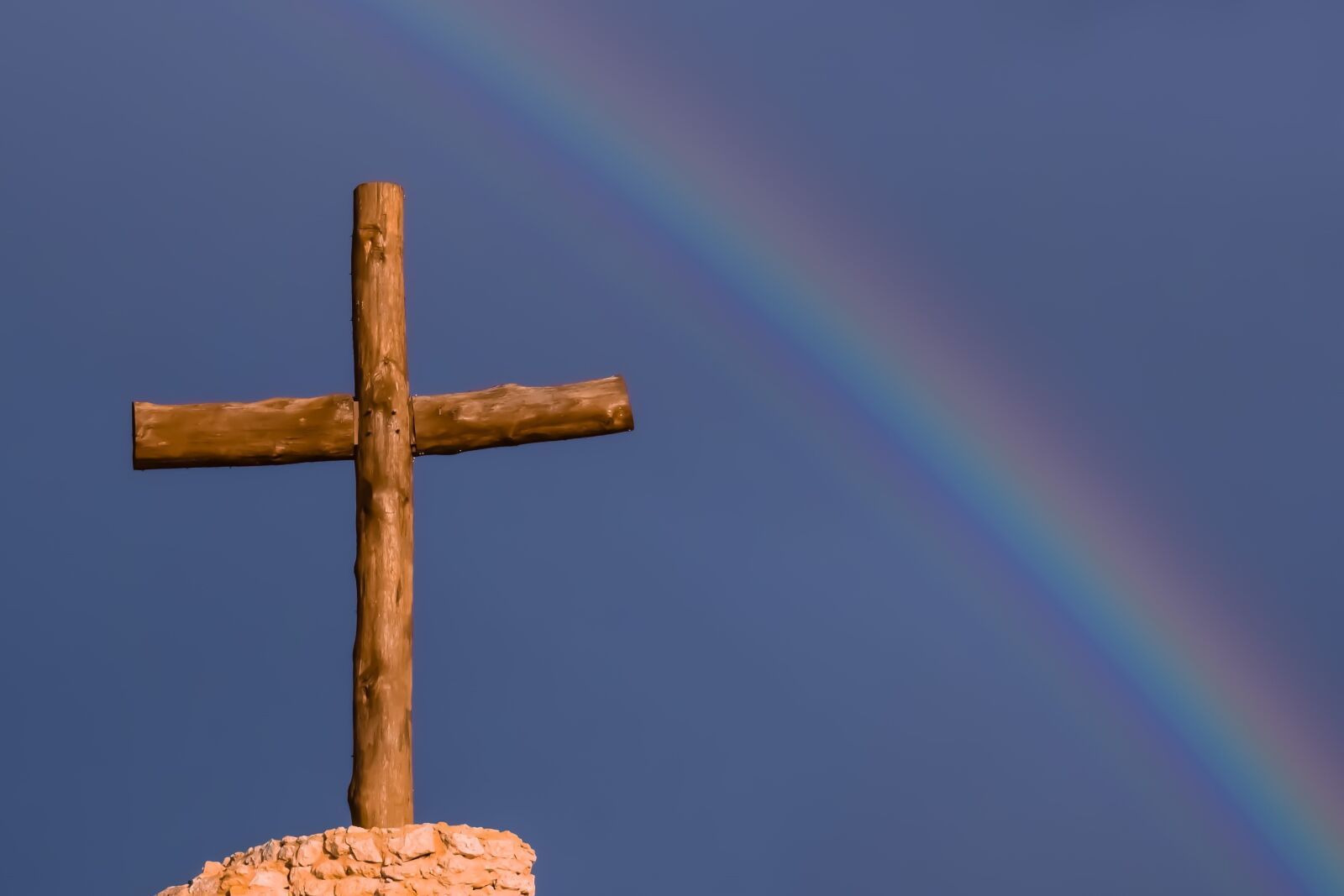 Nikon D3300 sample photo. Cross, rainbow, religion photography