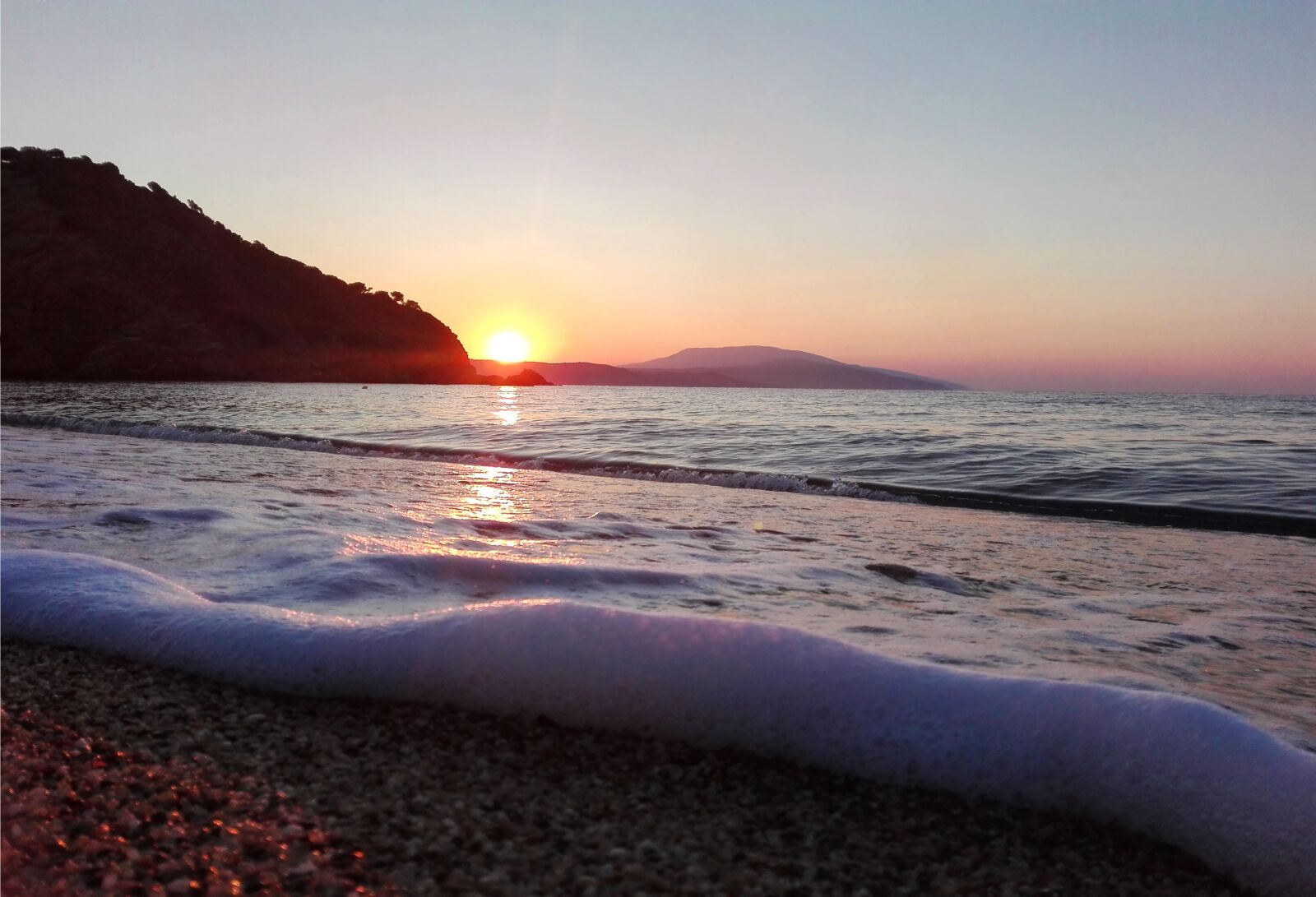HUAWEI P8 Lite sample photo. Sunset, sea, greece photography