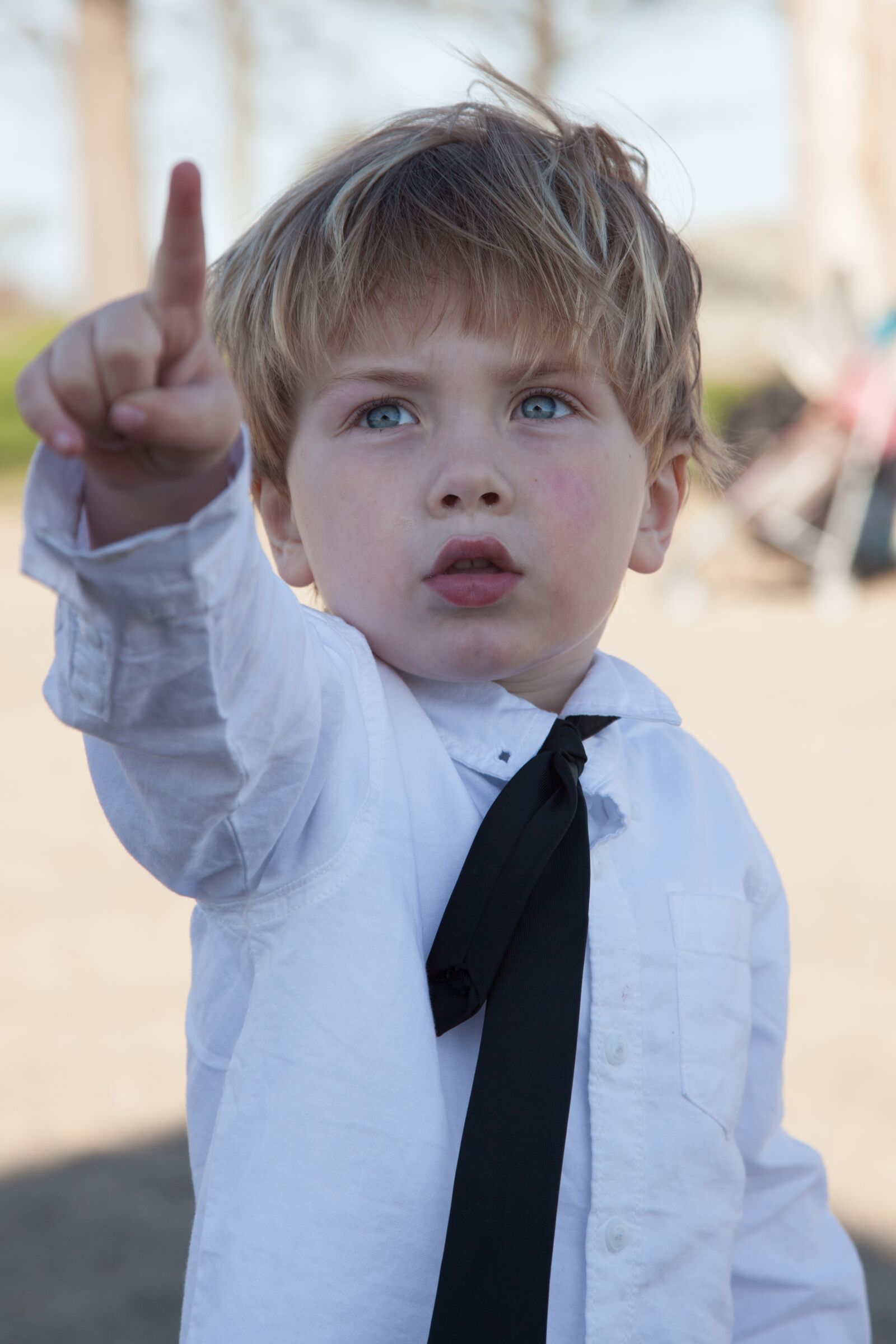 Canon EOS 5D Mark II sample photo. Boy, blue eyes, pointing photography