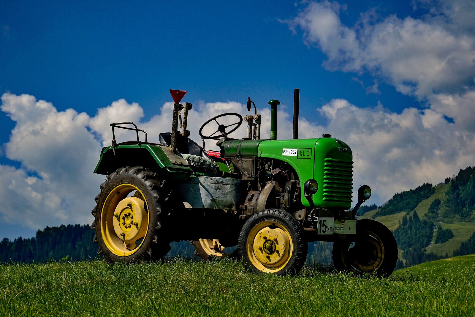 Nikon D3100 sample photo. Tractor, green, landscape photography