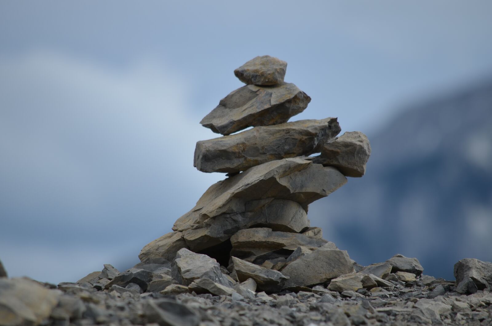 Nikon D5100 sample photo. Inukshuk, rocks, stacked photography