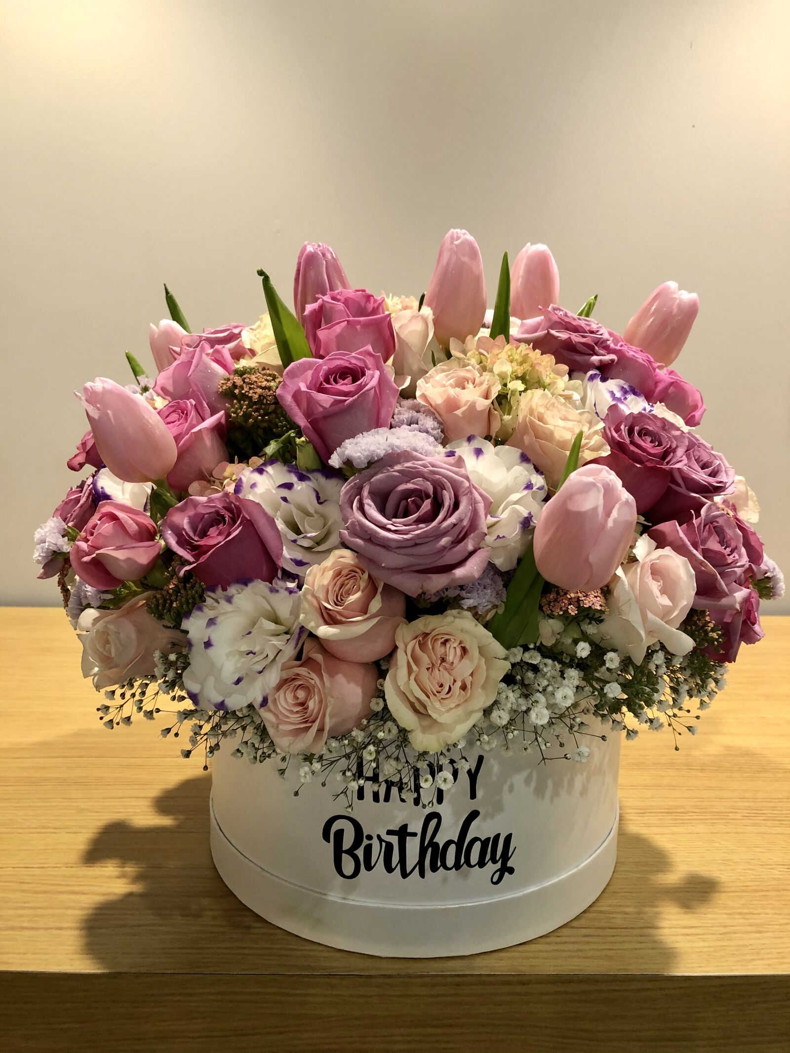iPhone 8 back camera 3.99mm f/1.8 sample photo. Happy birthday, flowers, birthday photography