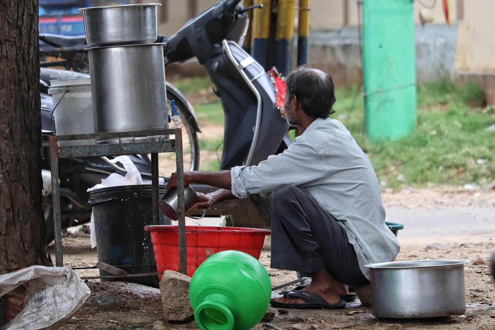 Canon EF-S 55-250mm F4-5.6 IS STM sample photo. India, kitchen, street kitchen photography