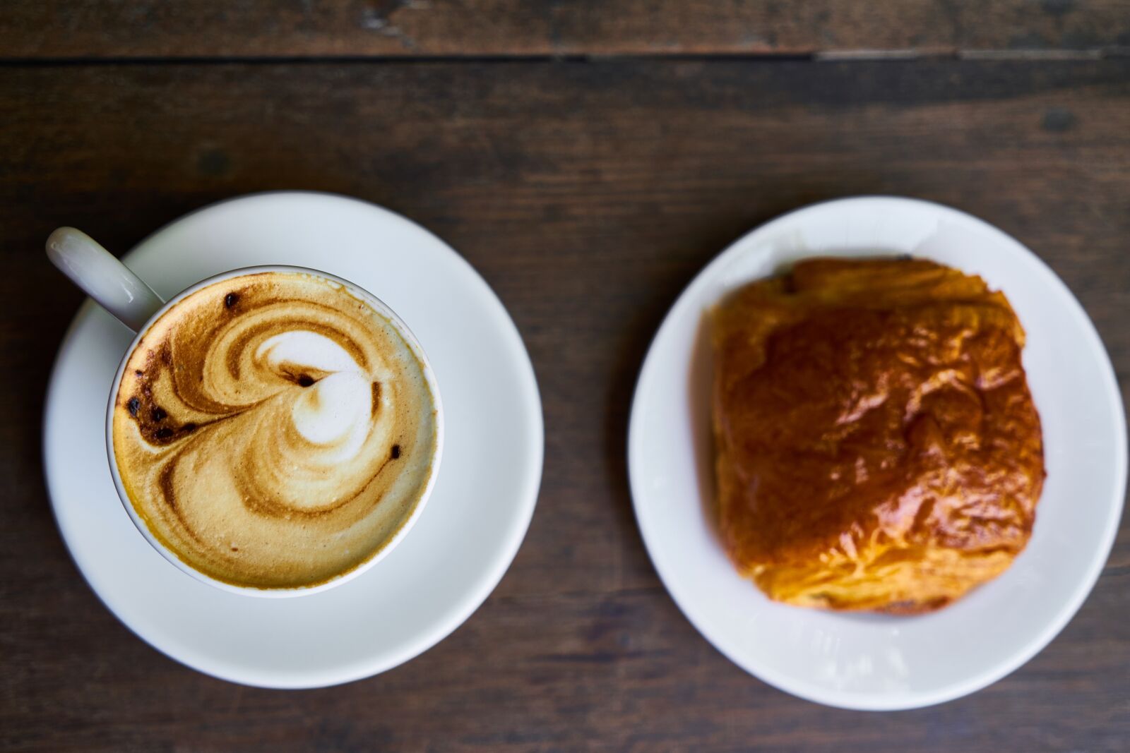 Sony a7R II sample photo. Coffee, croissant, latte photography