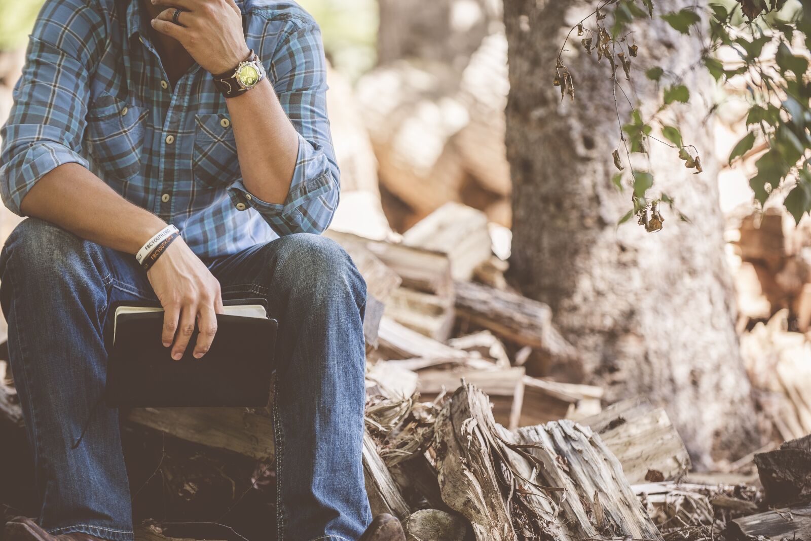 Nikon D750 sample photo. Book, woods, sitting photography