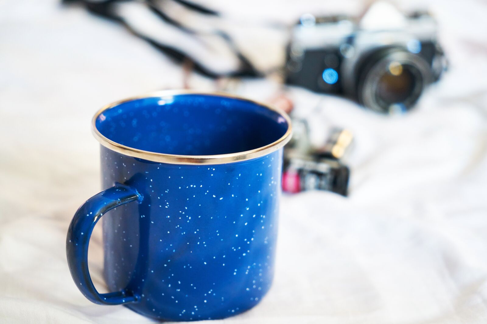 Sony a7R II sample photo. Cup, blue, coffee photography