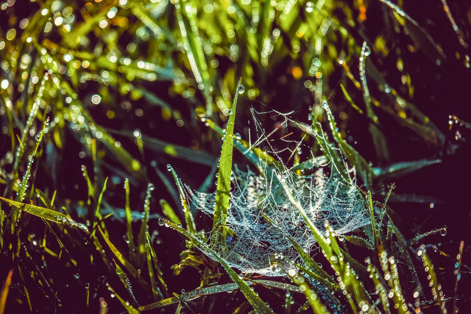 Fujifilm XF 55-200mm F3.5-4.8 R LM OIS sample photo. Cobweb, web, dewdrop photography