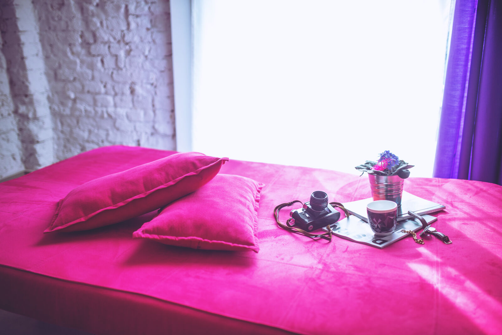 Canon EOS 6D + Sigma 35mm F1.4 DG HSM Art sample photo. Pink, bed, pillows photography