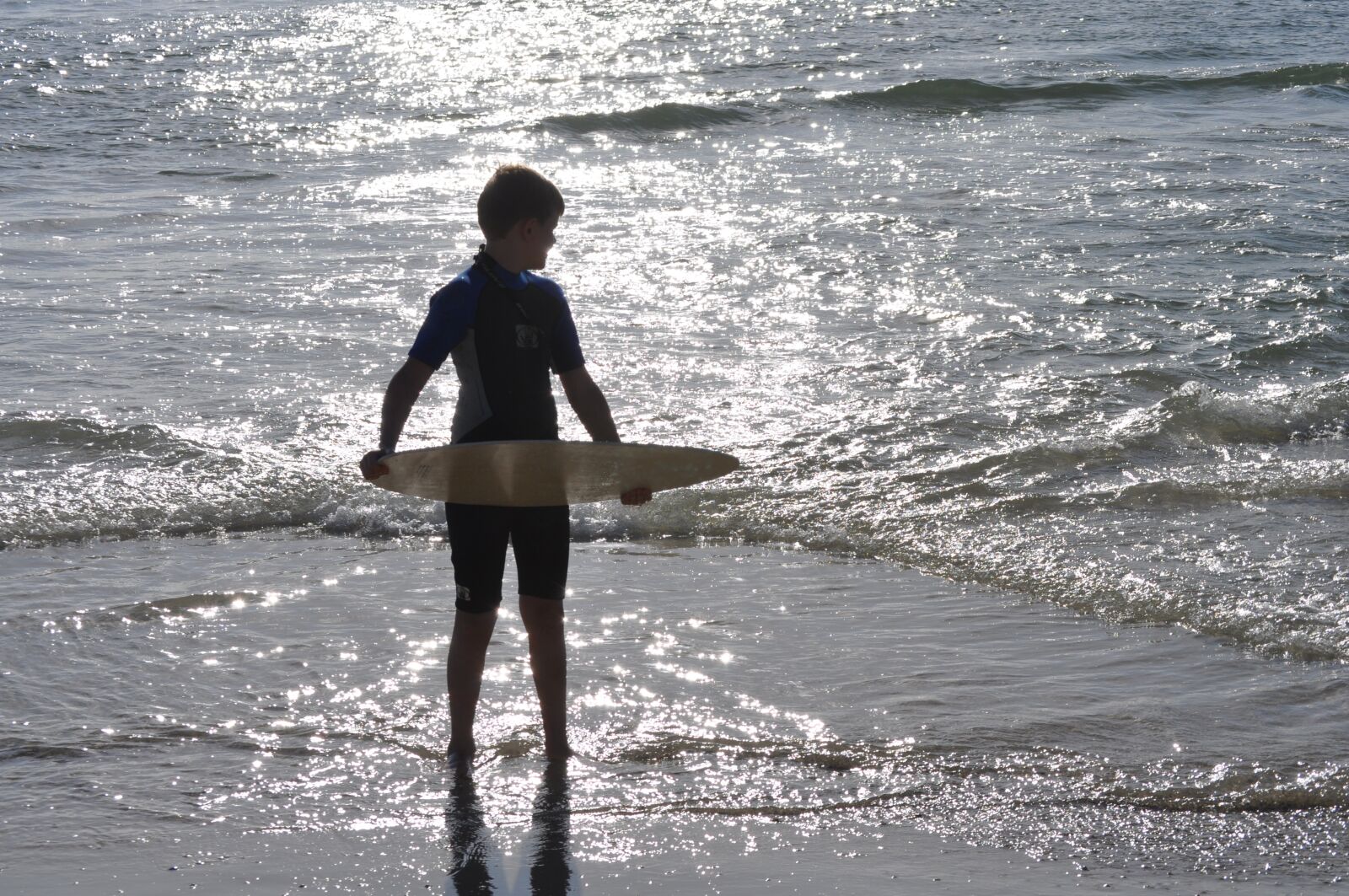 Nikon D5000 sample photo. Boy, beach, sunset photography