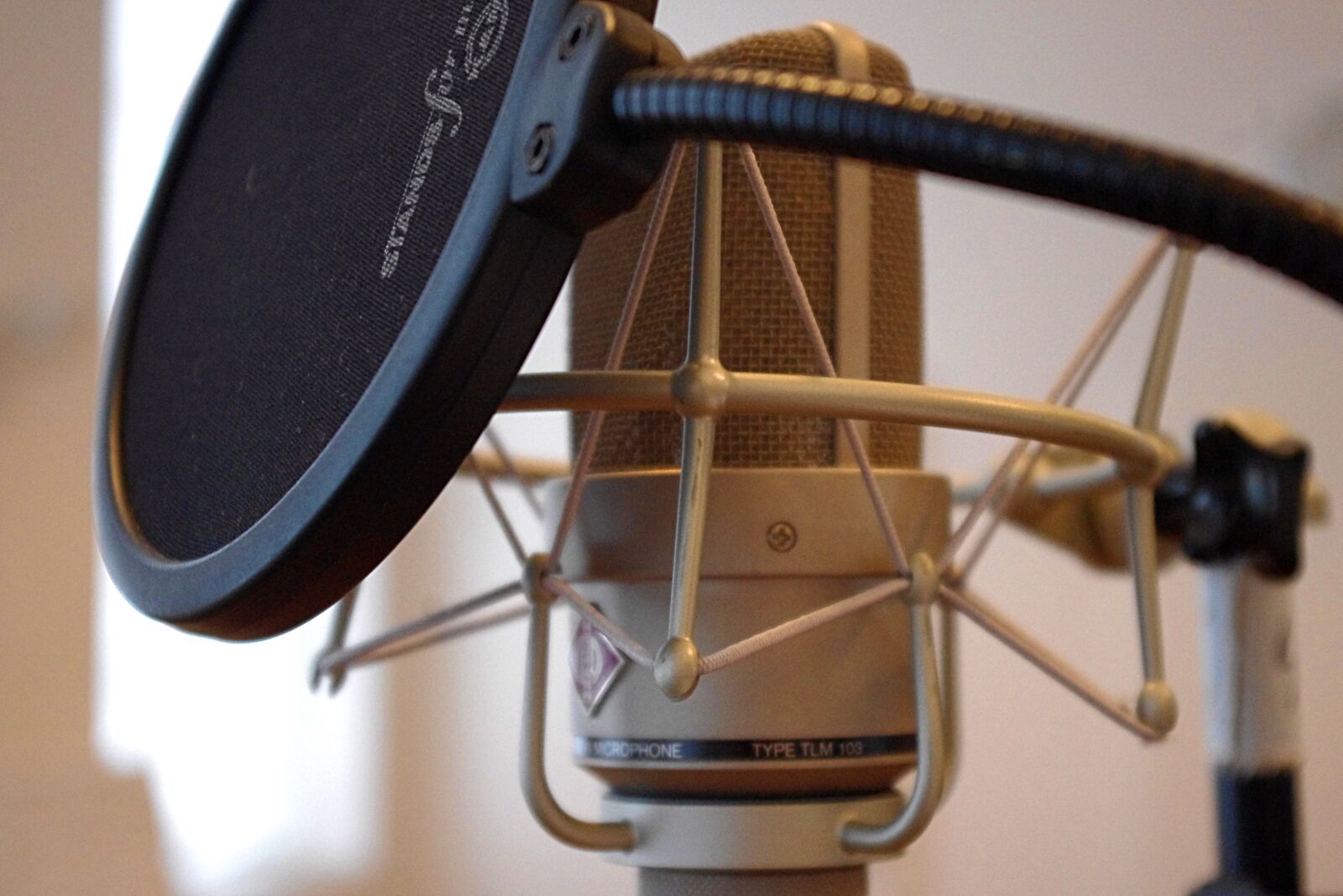 Pentax K-x sample photo. Microphone, popscreen, recording photography