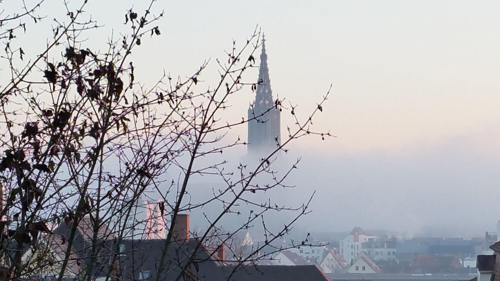 Samsung Galaxy S5 LTE-A sample photo. Ulm cathedral, fog, cold photography