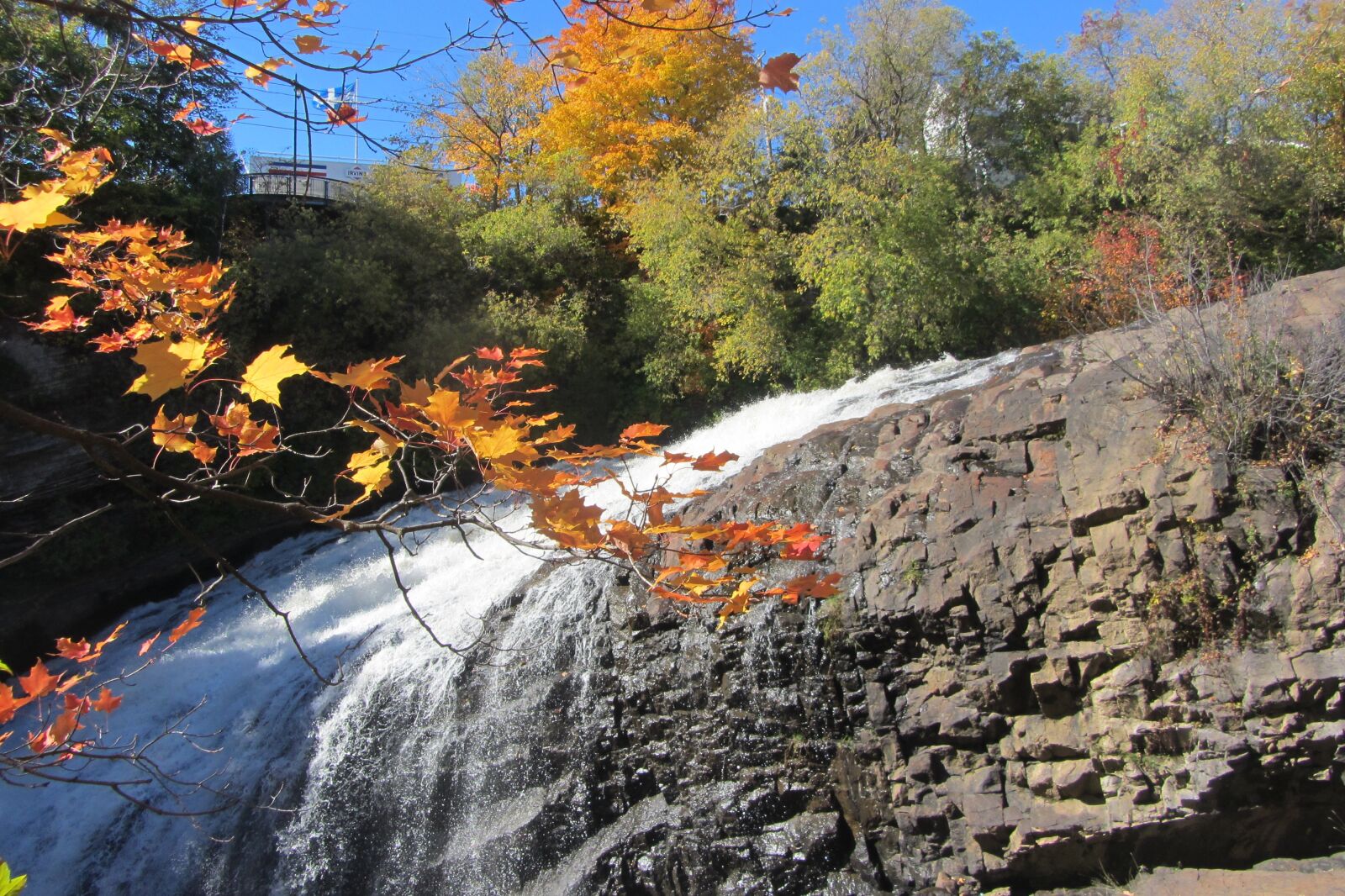 Canon PowerShot SX230 HS sample photo. Waterfalls, river, leaves photography