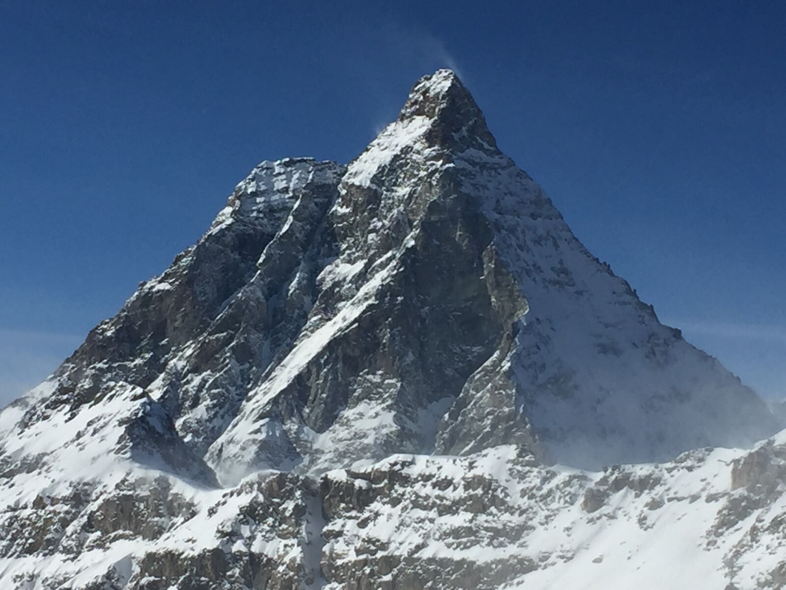 iPhone 6 back camera 4.15mm f/2.2 sample photo. Matterhorn, mountain, winter photography