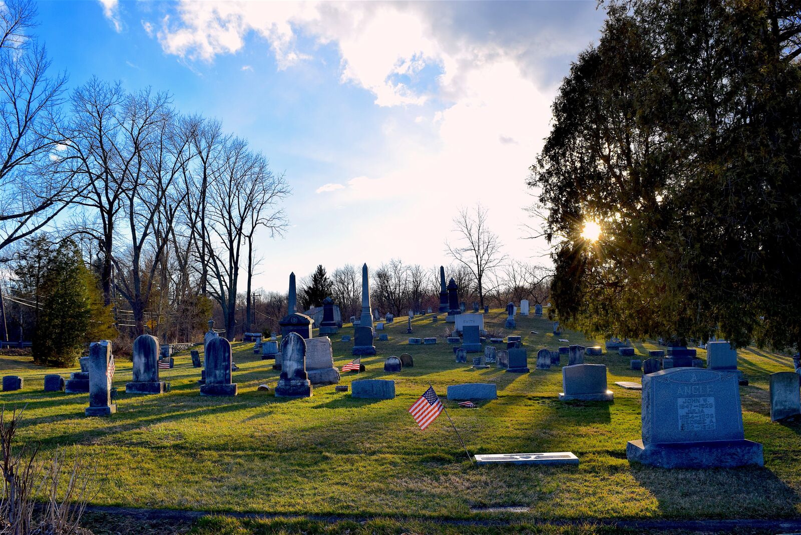 Nikon D3300 sample photo. Cemetery, sunset, shadows photography