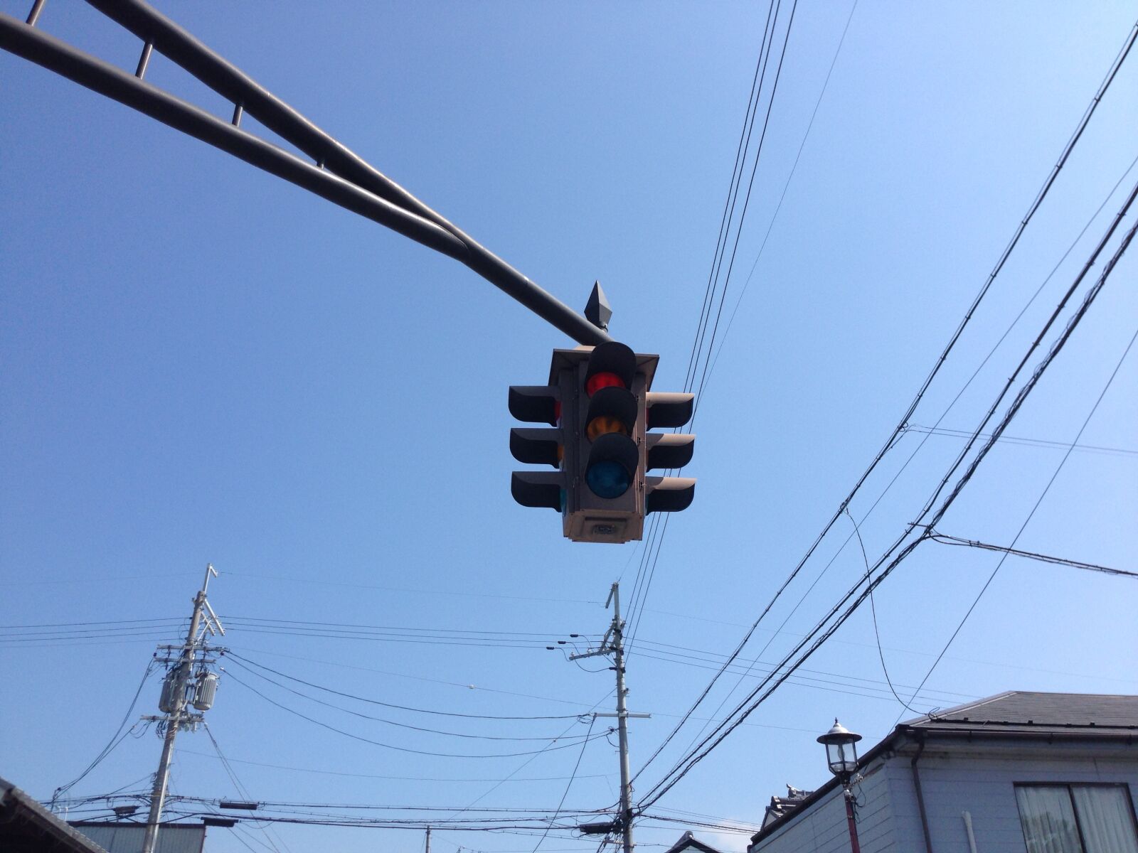iPhone 5 back camera 4.12mm f/2.4 sample photo. Signal, blue sky, nagahama photography