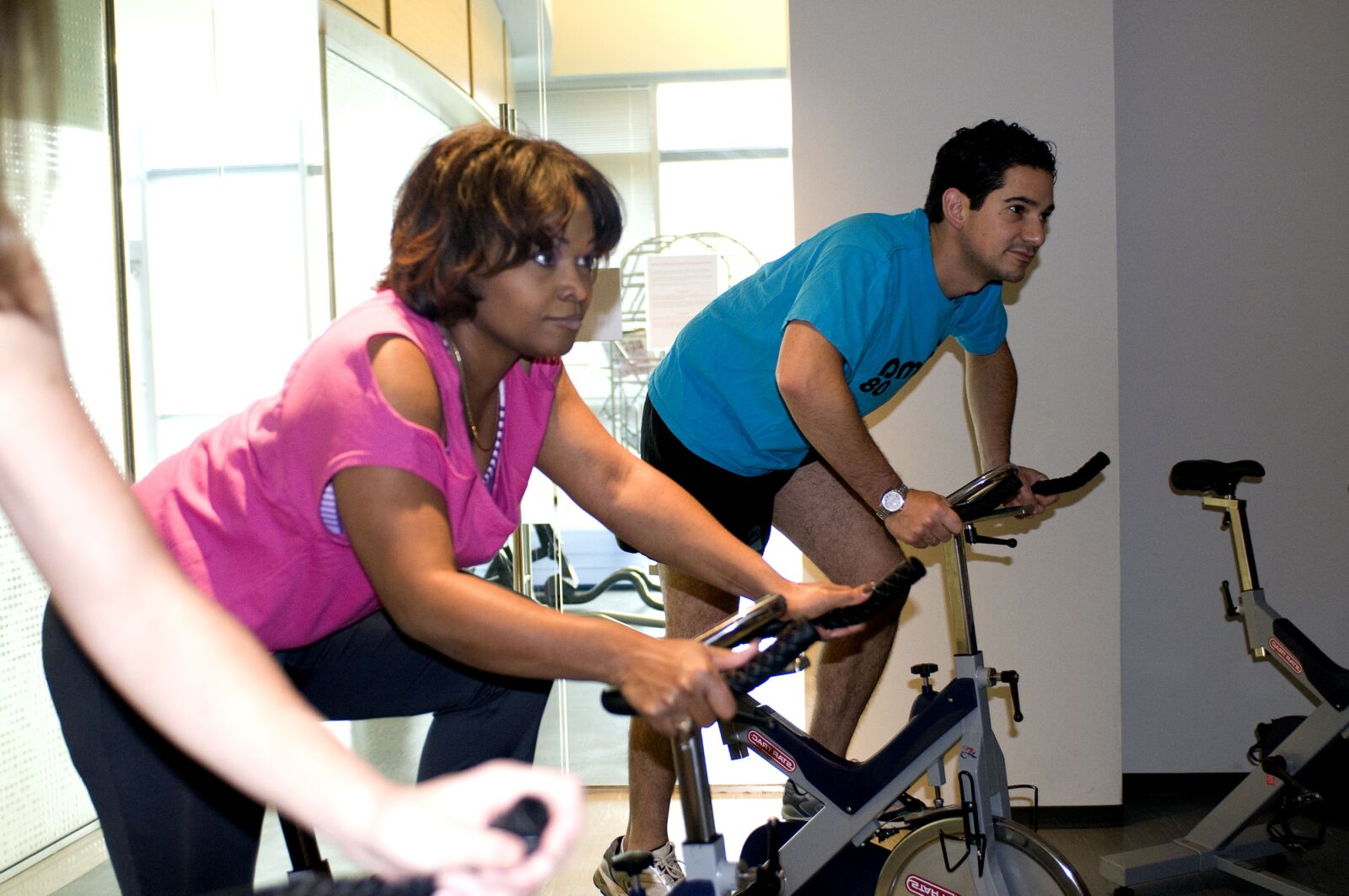 Nikon D300 sample photo. Man, woman, gym photography