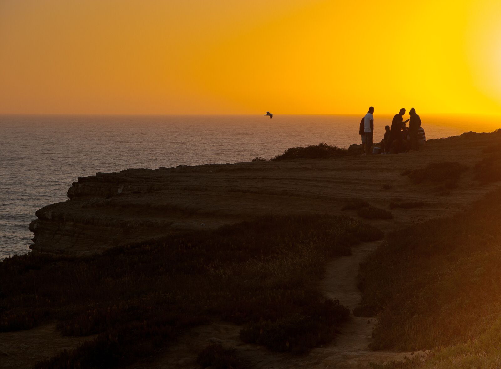Pentax K10D sample photo. Sunset, ocean, cliff photography