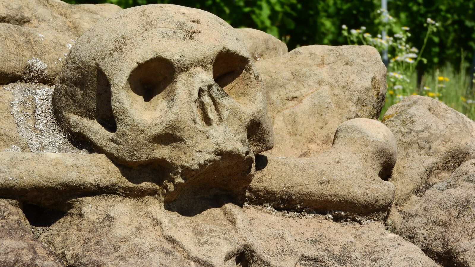 Nikon Coolpix P610 sample photo. Skull, stone, statue photography
