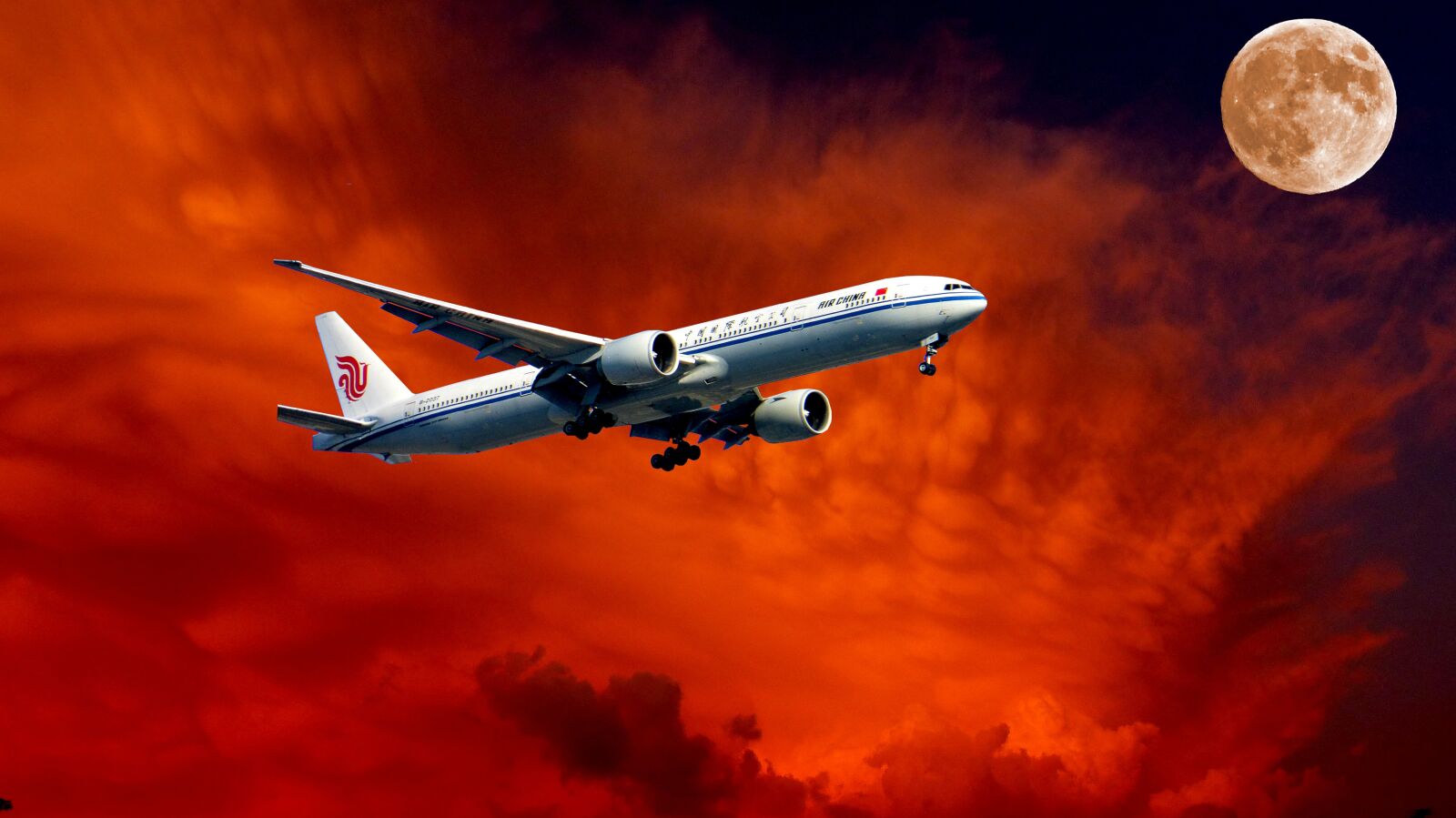 Panasonic Lumix DMC-FZ200 sample photo. Sunset, aircraft, moon photography