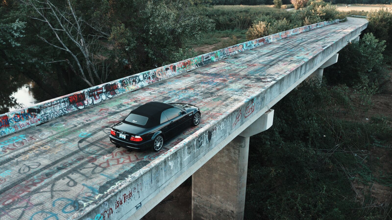 DJI FC220 sample photo. Car, bridge, highway photography