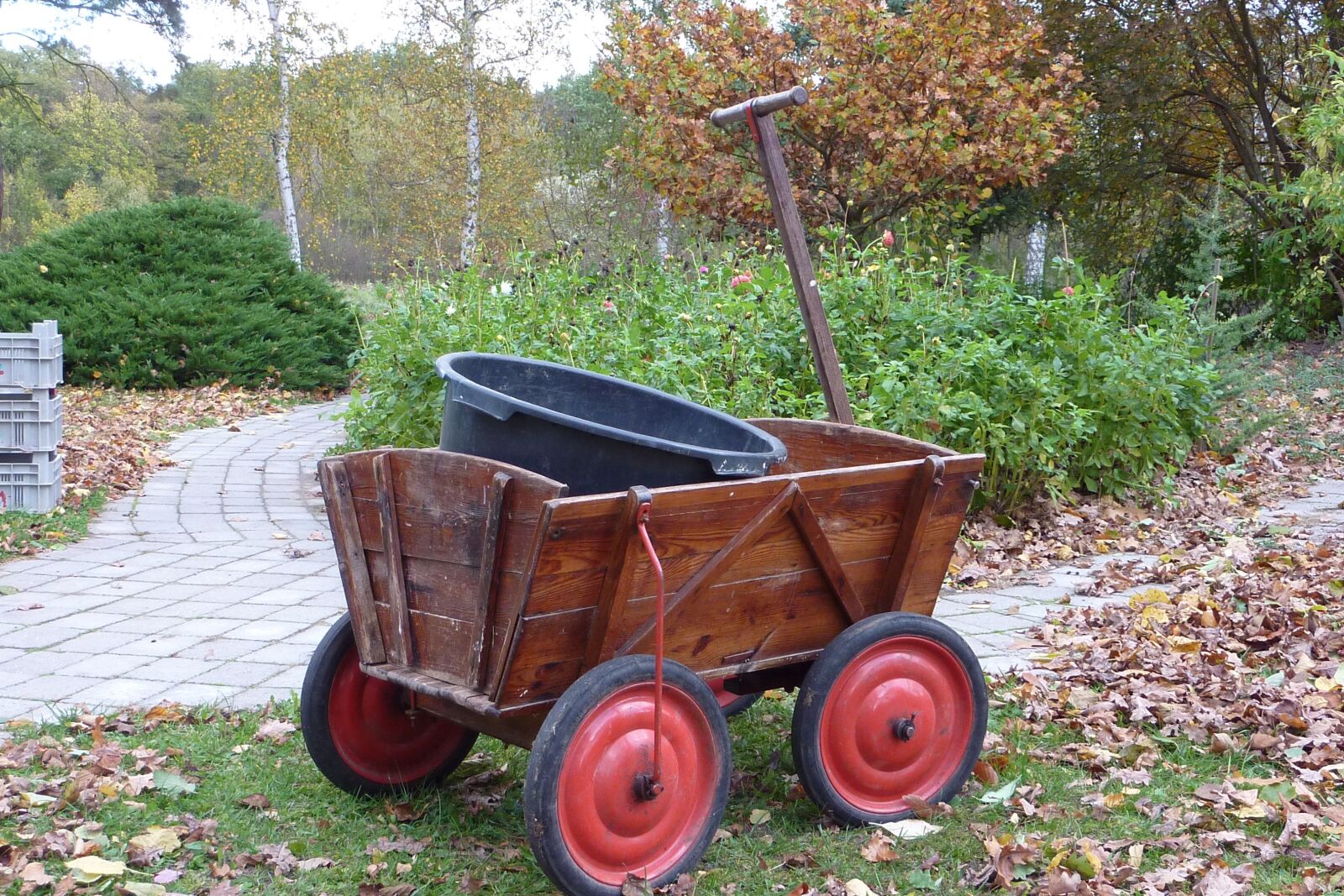 Panasonic DMC-TZ7 sample photo. Stroller, gardening, handcart photography