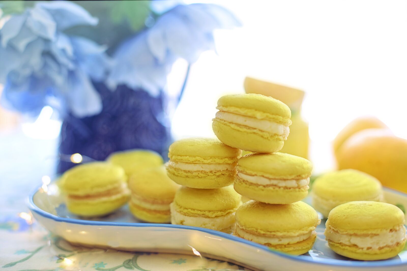 Canon EF 50mm F1.4 USM sample photo. Macarons, yellow, lemon photography