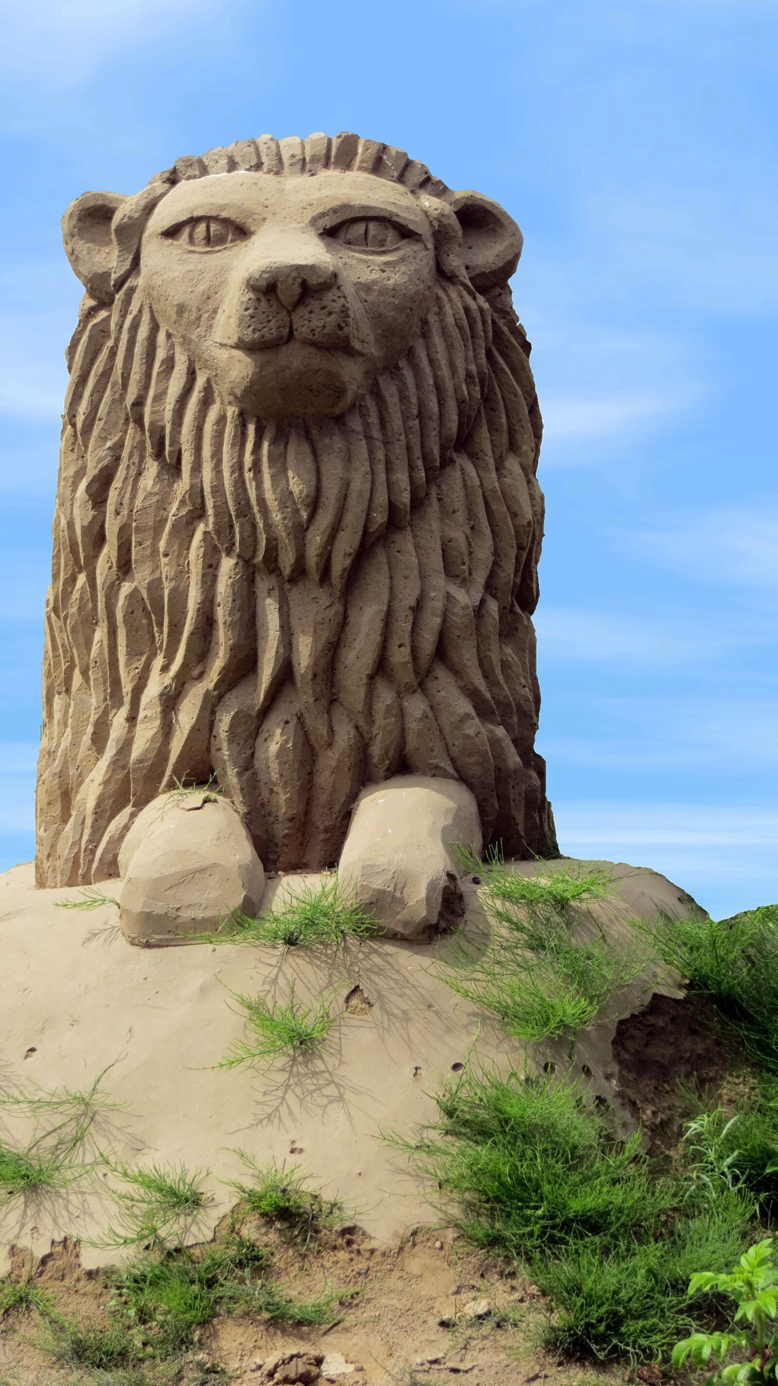 Canon PowerShot SX240 HS sample photo. Lion, sand sculpture, art photography