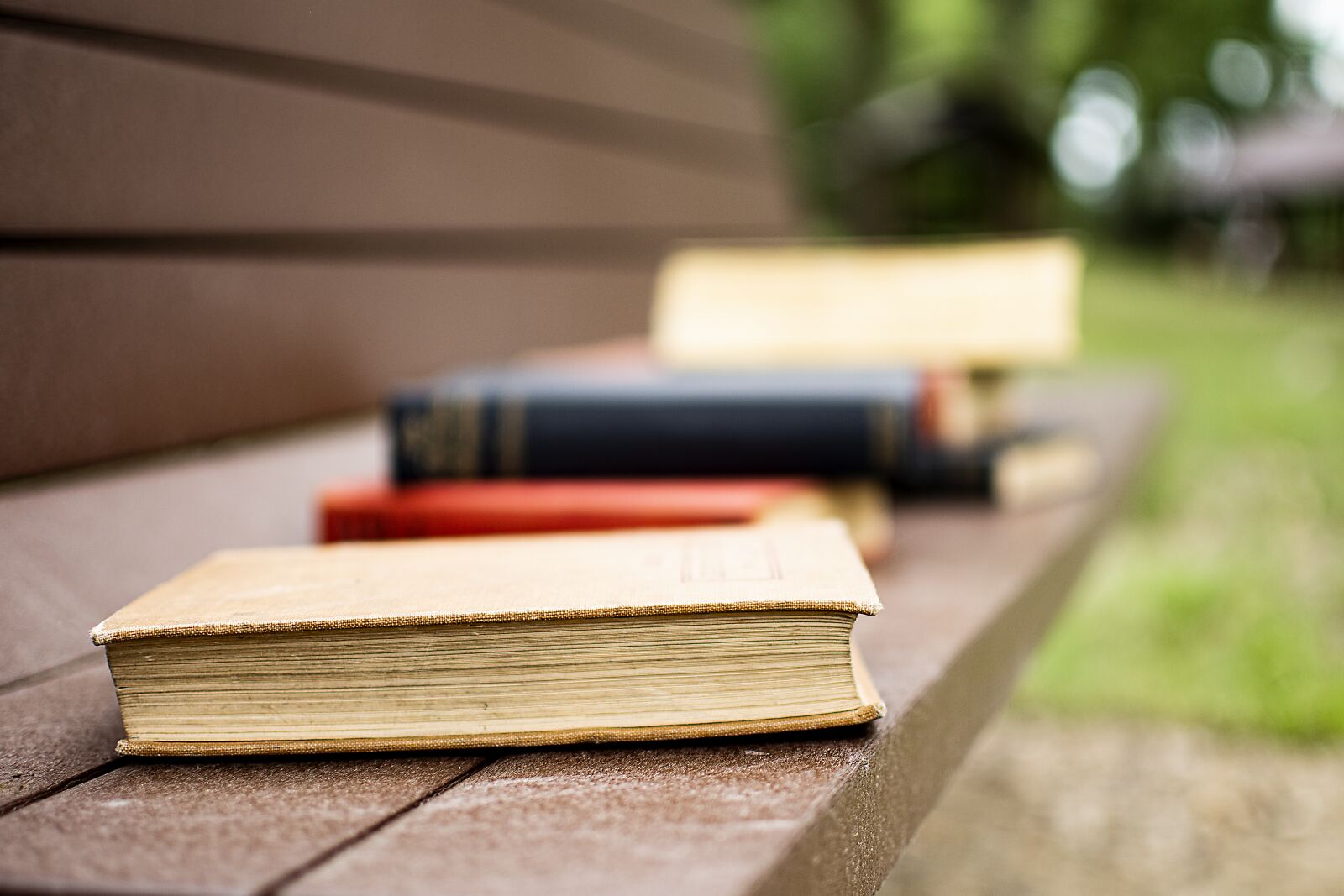 Nikon D7500 sample photo. Books, bench, park photography
