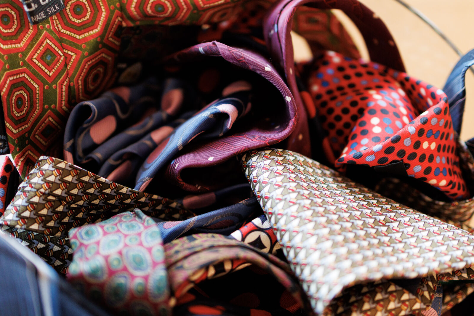 Canon RF 35mm F1.8 IS STM Macro sample photo. A pile of neckties photography