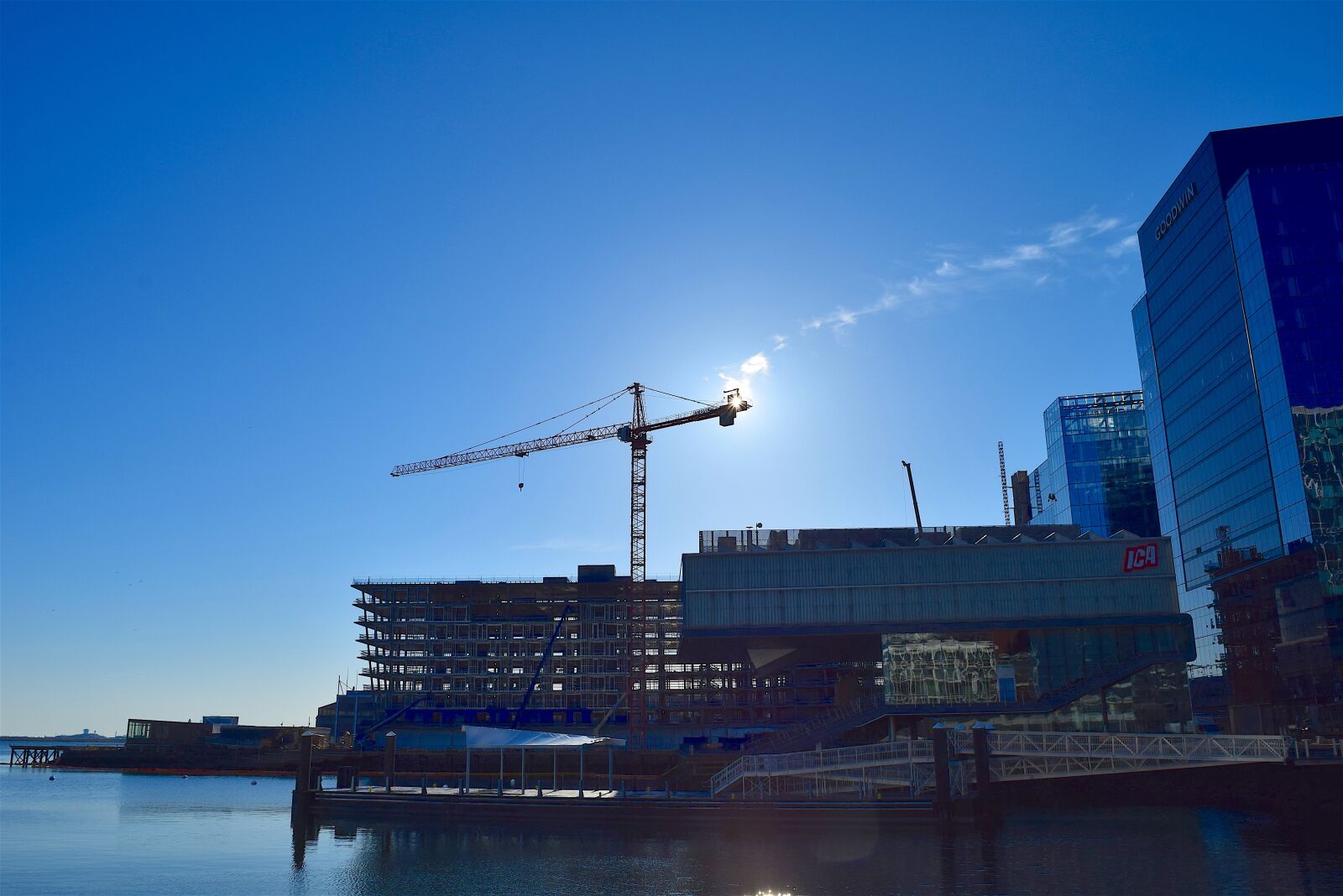 Nikon D3300 sample photo. Crane, sky, sun photography