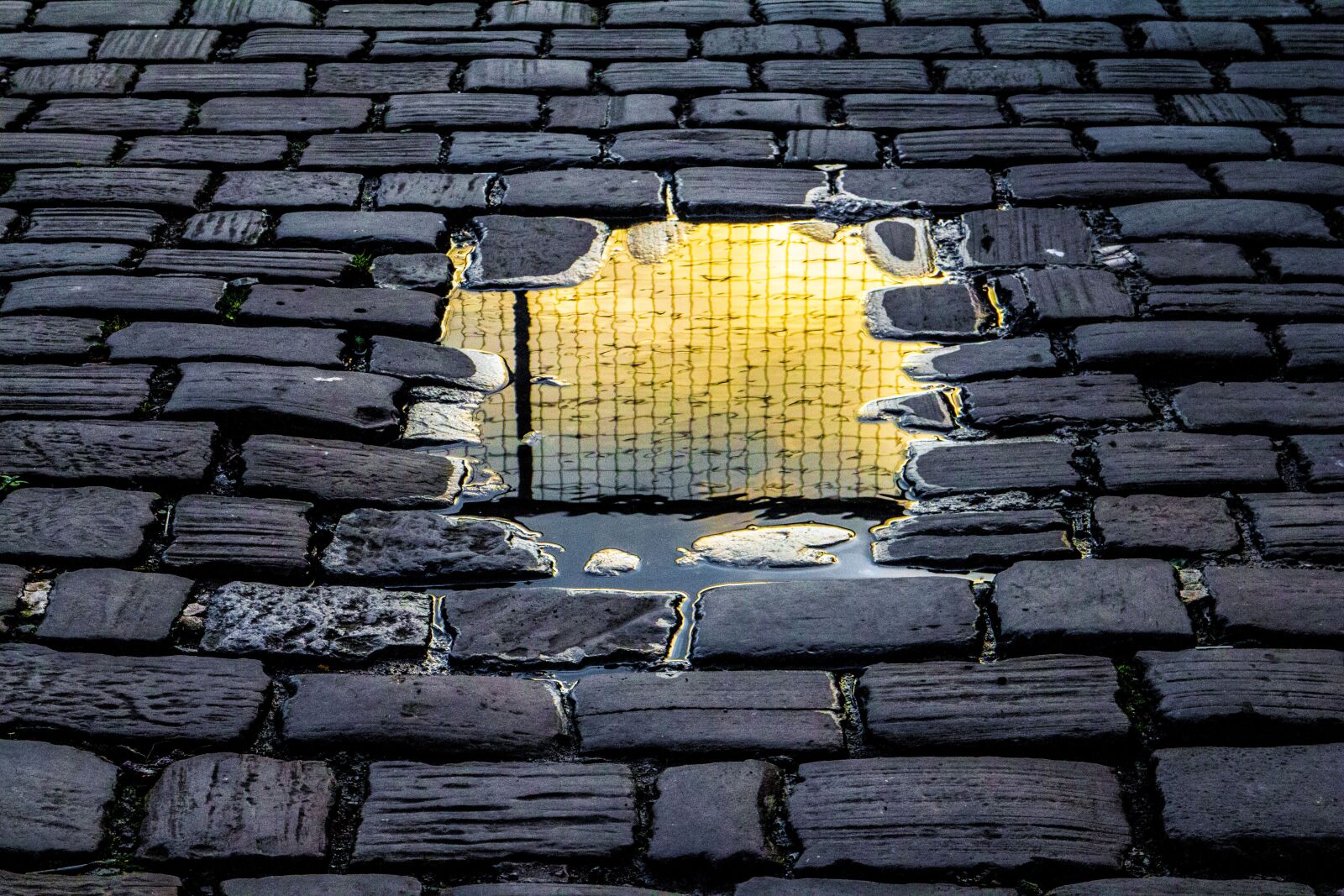 Canon EOS M sample photo. Reflection, brick road, rain photography