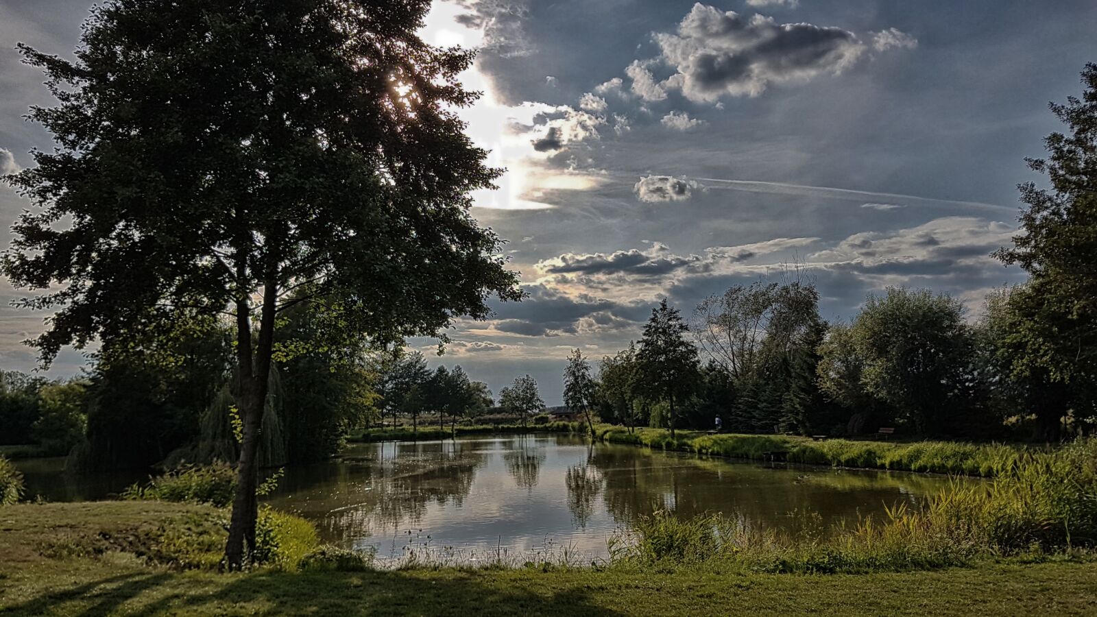 Samsung Galaxy S7 Edge sample photo. Sunset, landscape, pond photography