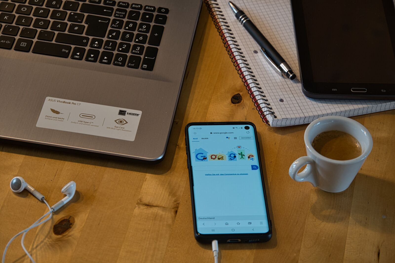 Sony a6400 sample photo. Home office, coffee, computer photography
