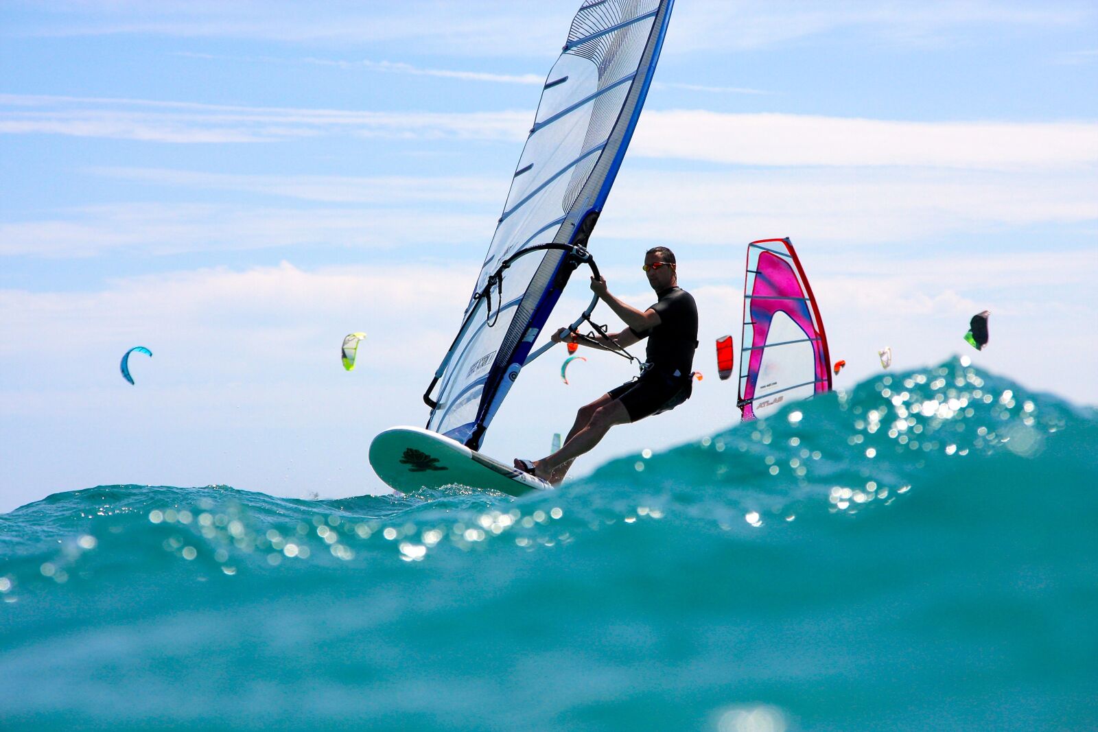 Canon EOS 40D sample photo. Windsurfing, wave, sea photography