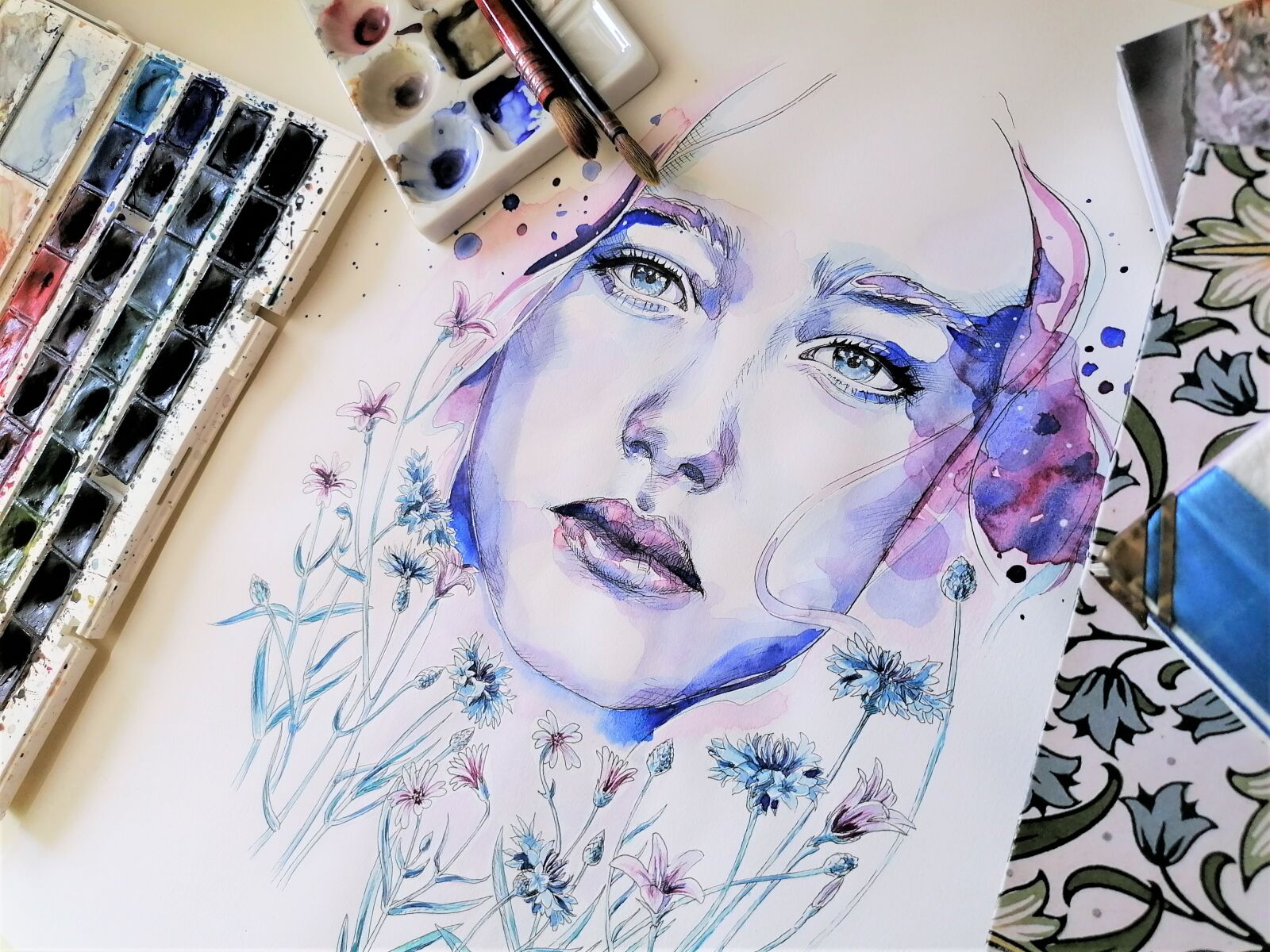 HUAWEI P30 LITE sample photo. Watercolor, portrait, painting photography