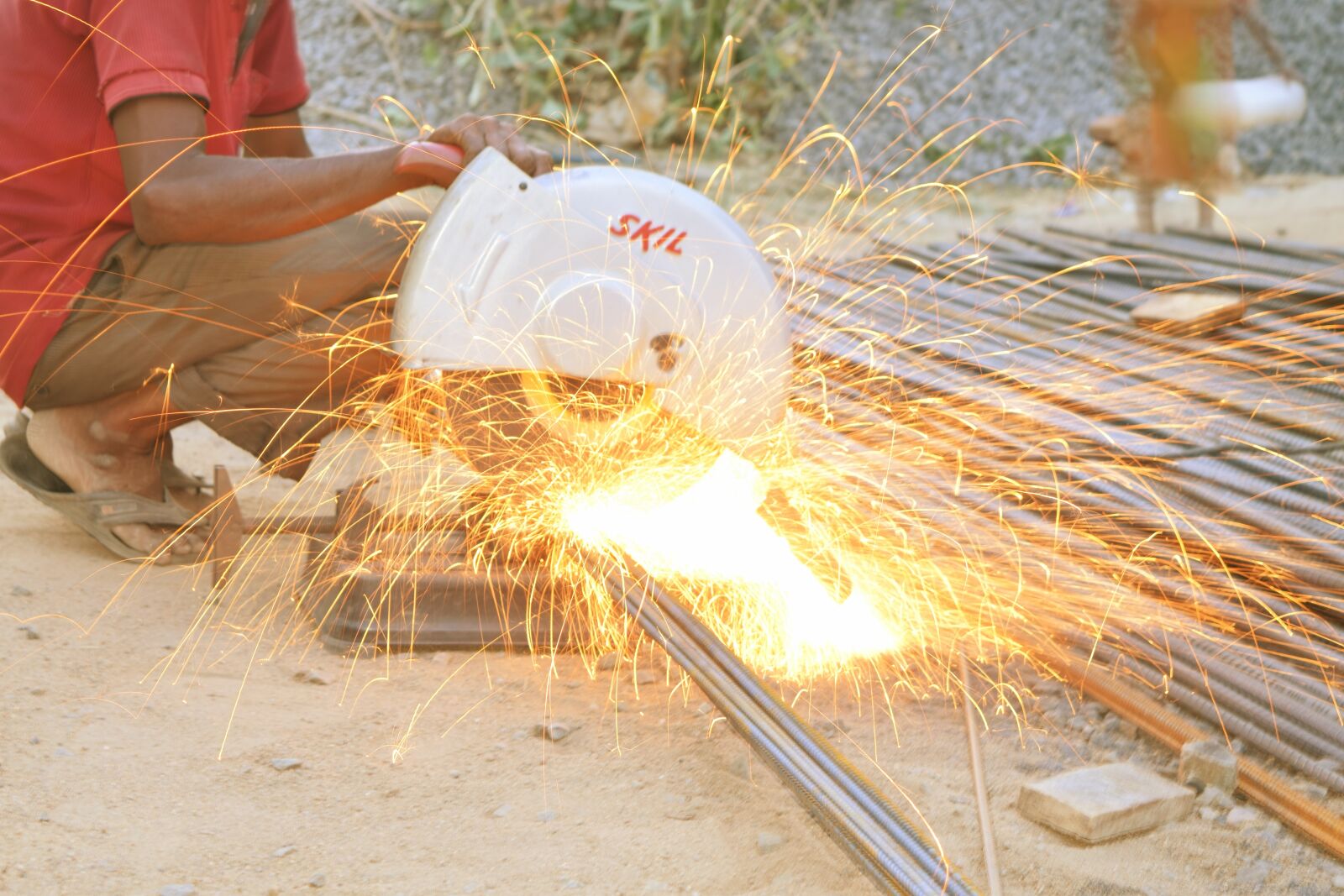 Nikon D5300 sample photo. Spark, fire, cutting photography