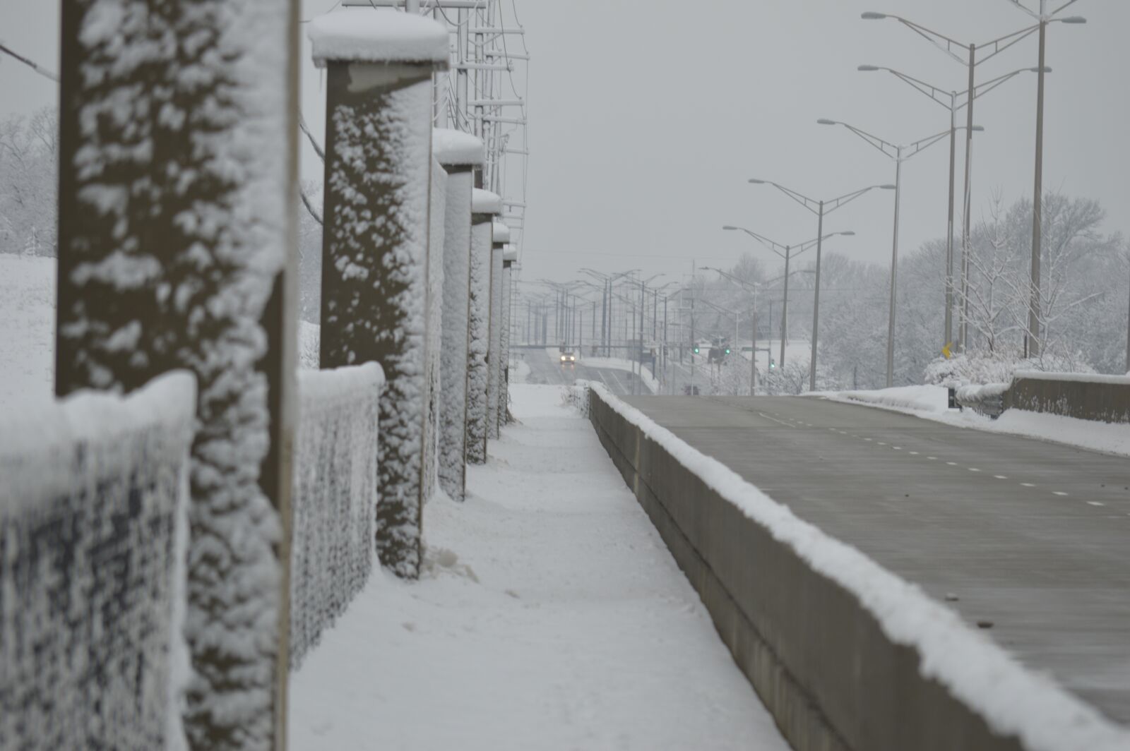 Nikon D3200 sample photo. Snowy road, snow bridge photography