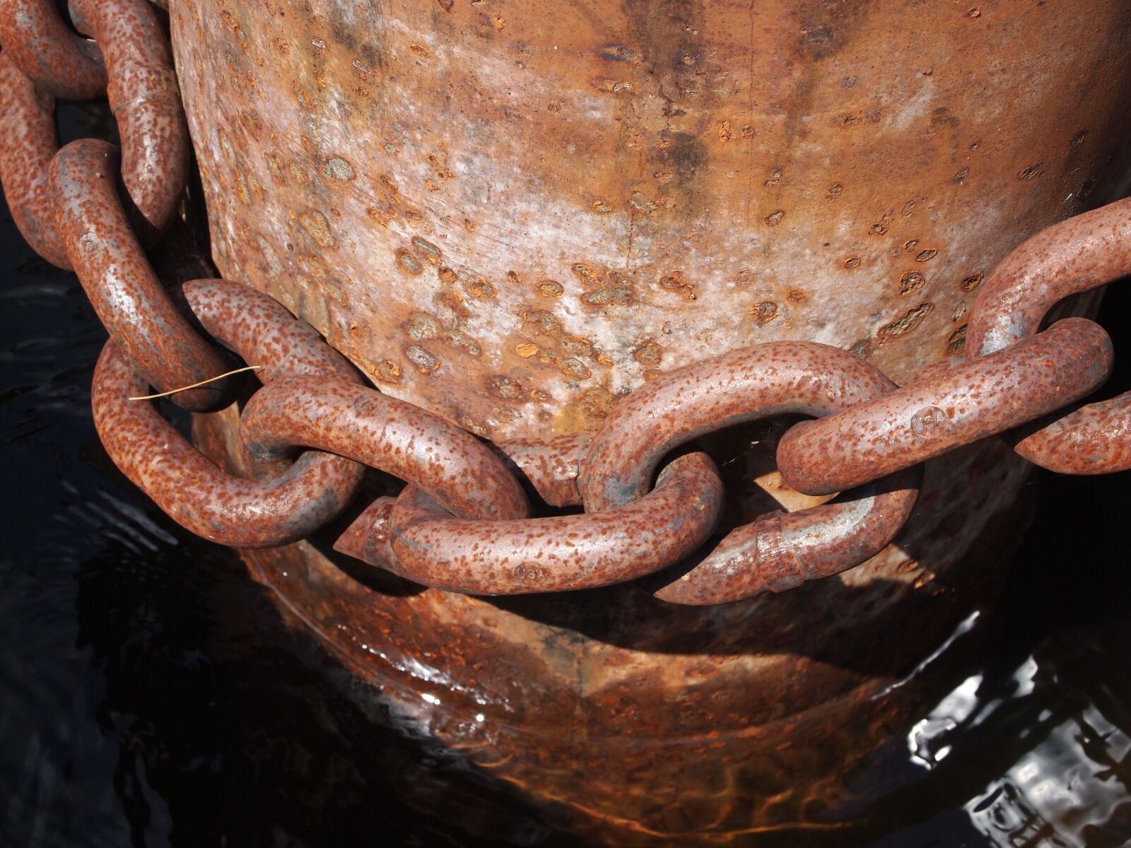 Olympus PEN E-PL1 sample photo. Anchor, chain, grunge, industrial photography