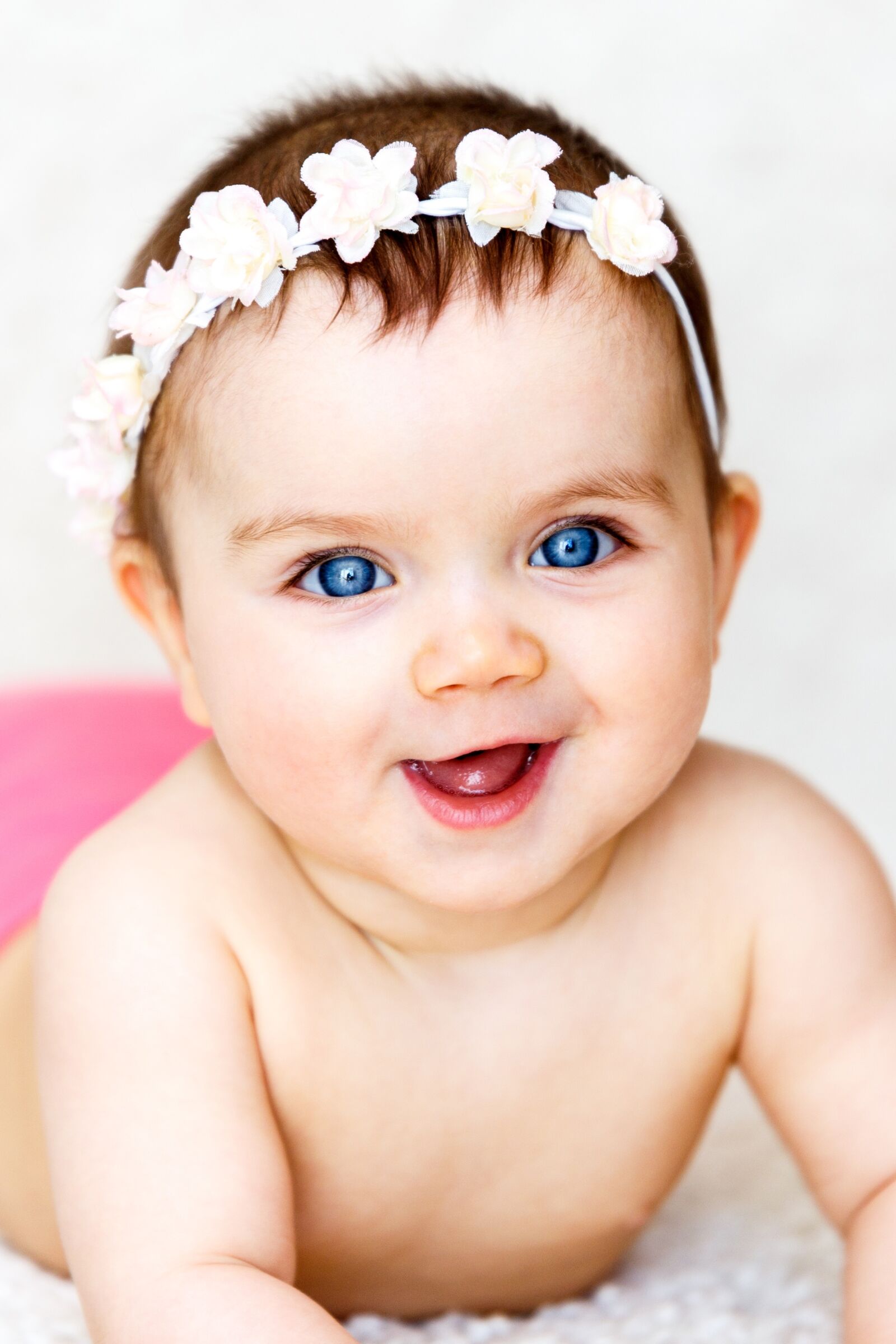 Canon EOS 6D sample photo. Baby, girl, flower ribbon photography