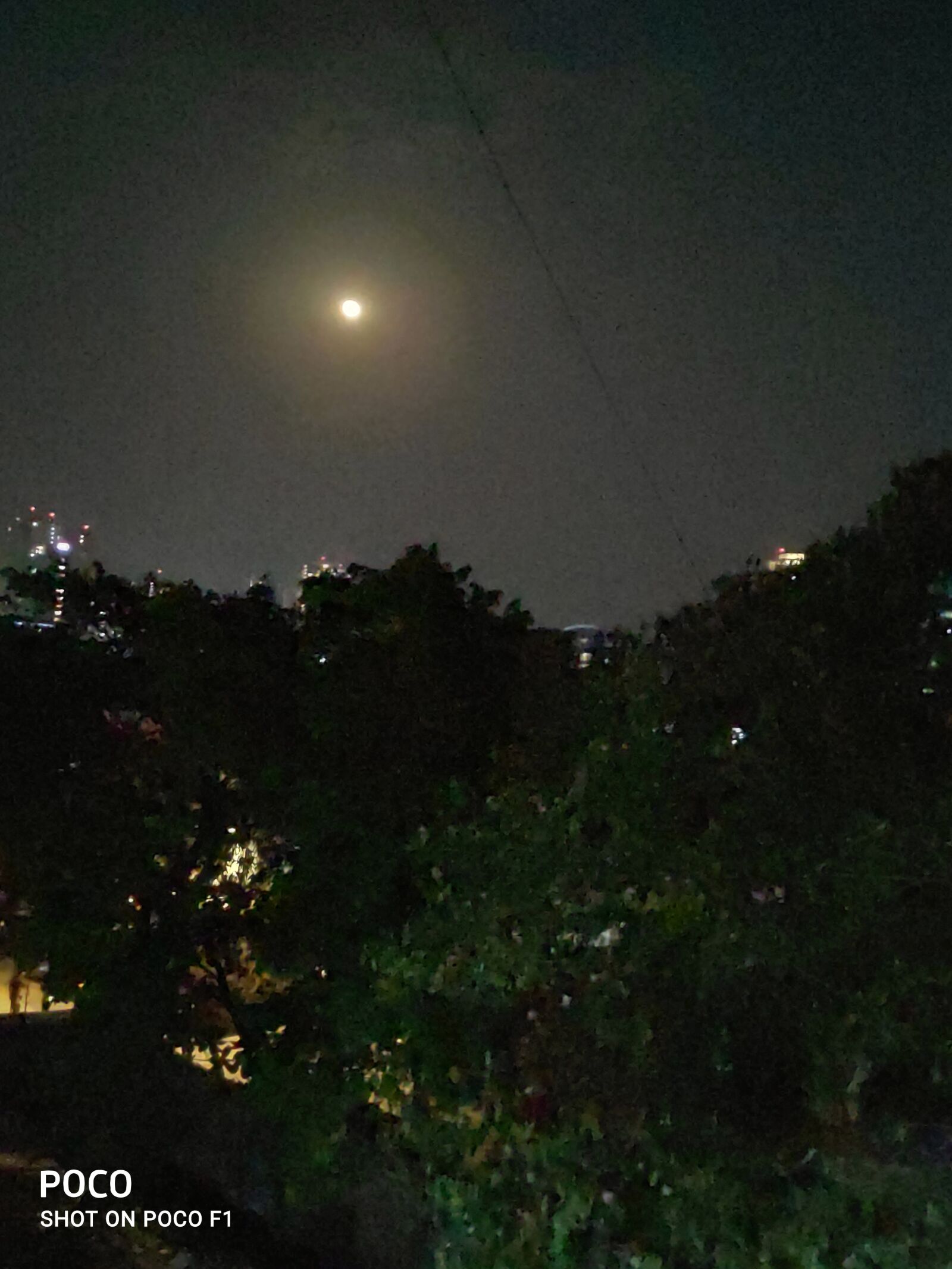 Xiaomi POCO F1 sample photo. Moon, in, night photography