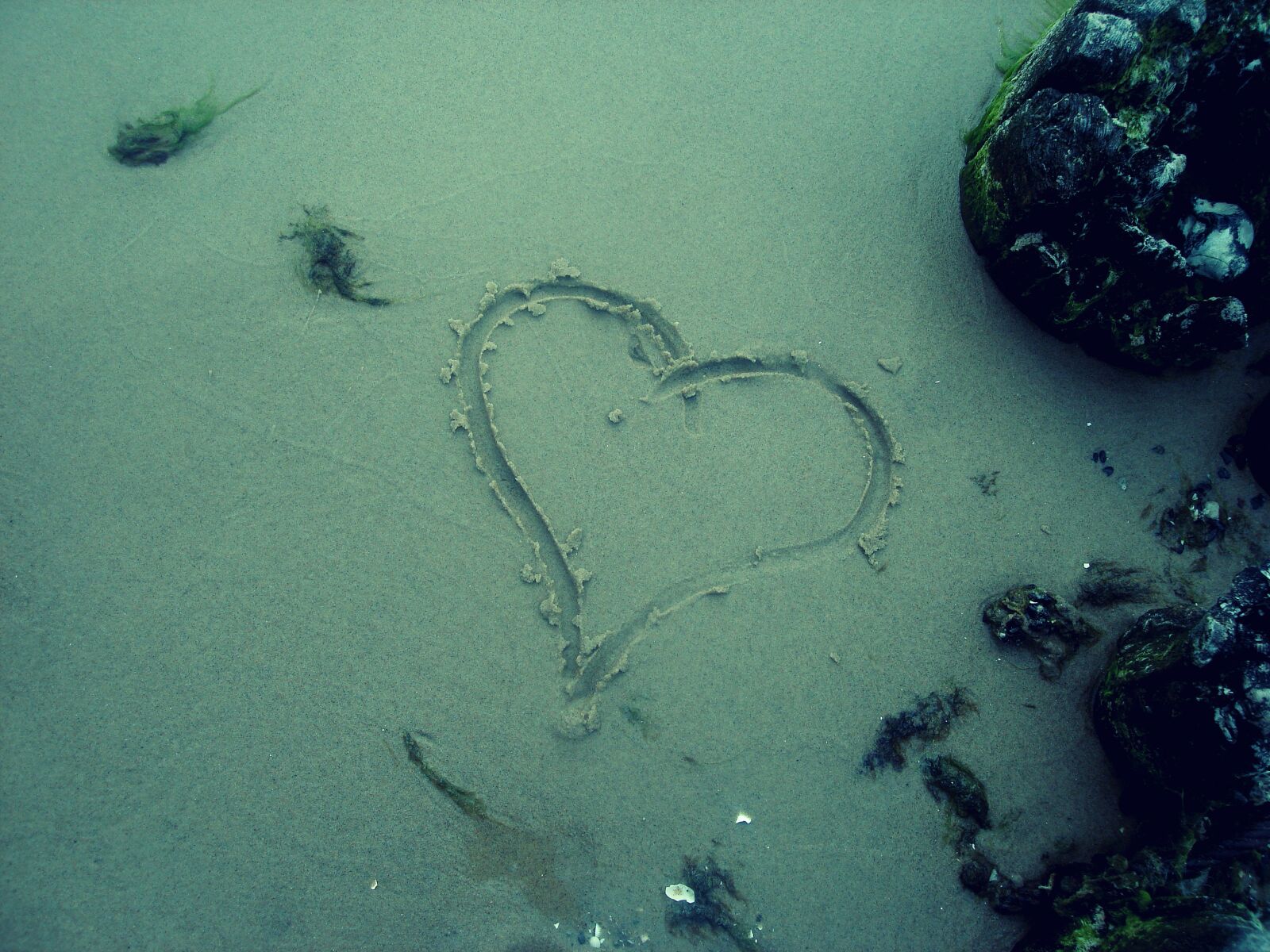 Sony DSC-N1 sample photo. Heart, beach, the coast photography