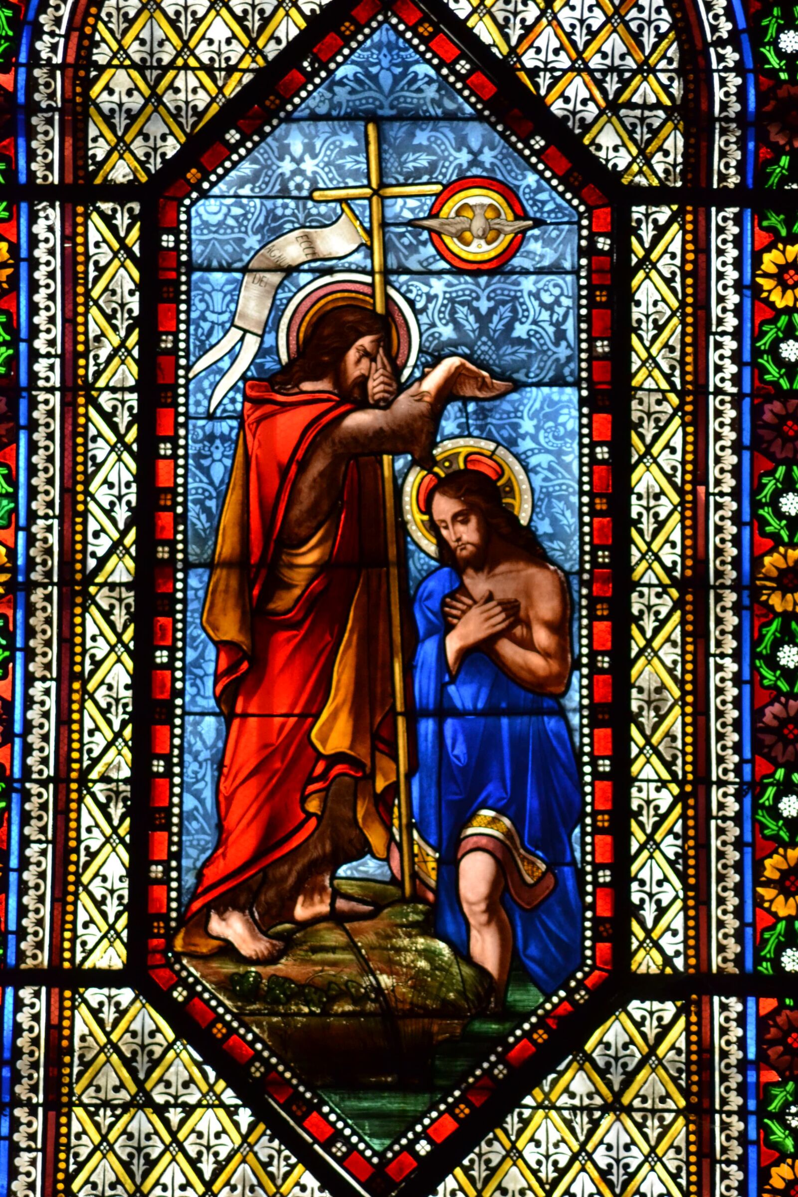 Nikon D3100 sample photo. Stained glass, colorful, baptism photography