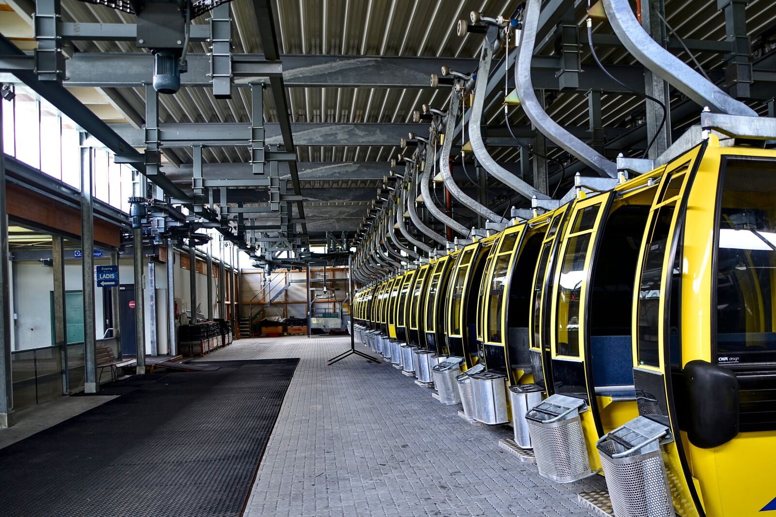 Nikon D3100 sample photo. Cable car cabins, hall photography