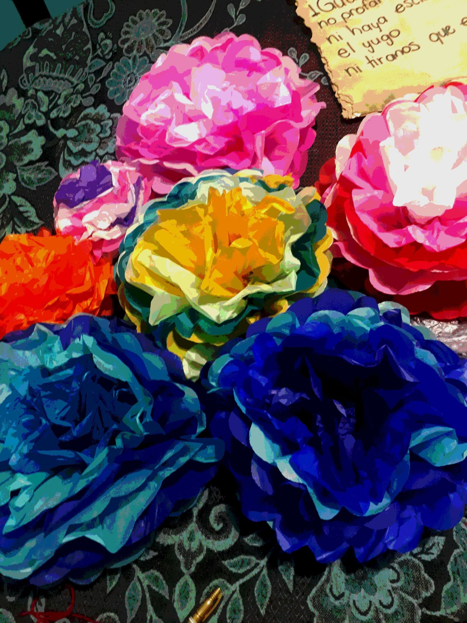 Samsung Galaxy J5 Prime sample photo. Flores de papel, blue photography