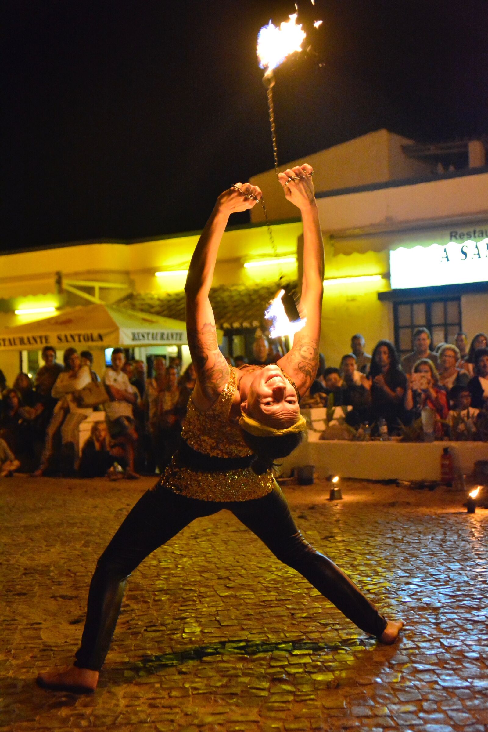 Nikon D5200 sample photo. Fire, artist, street photography