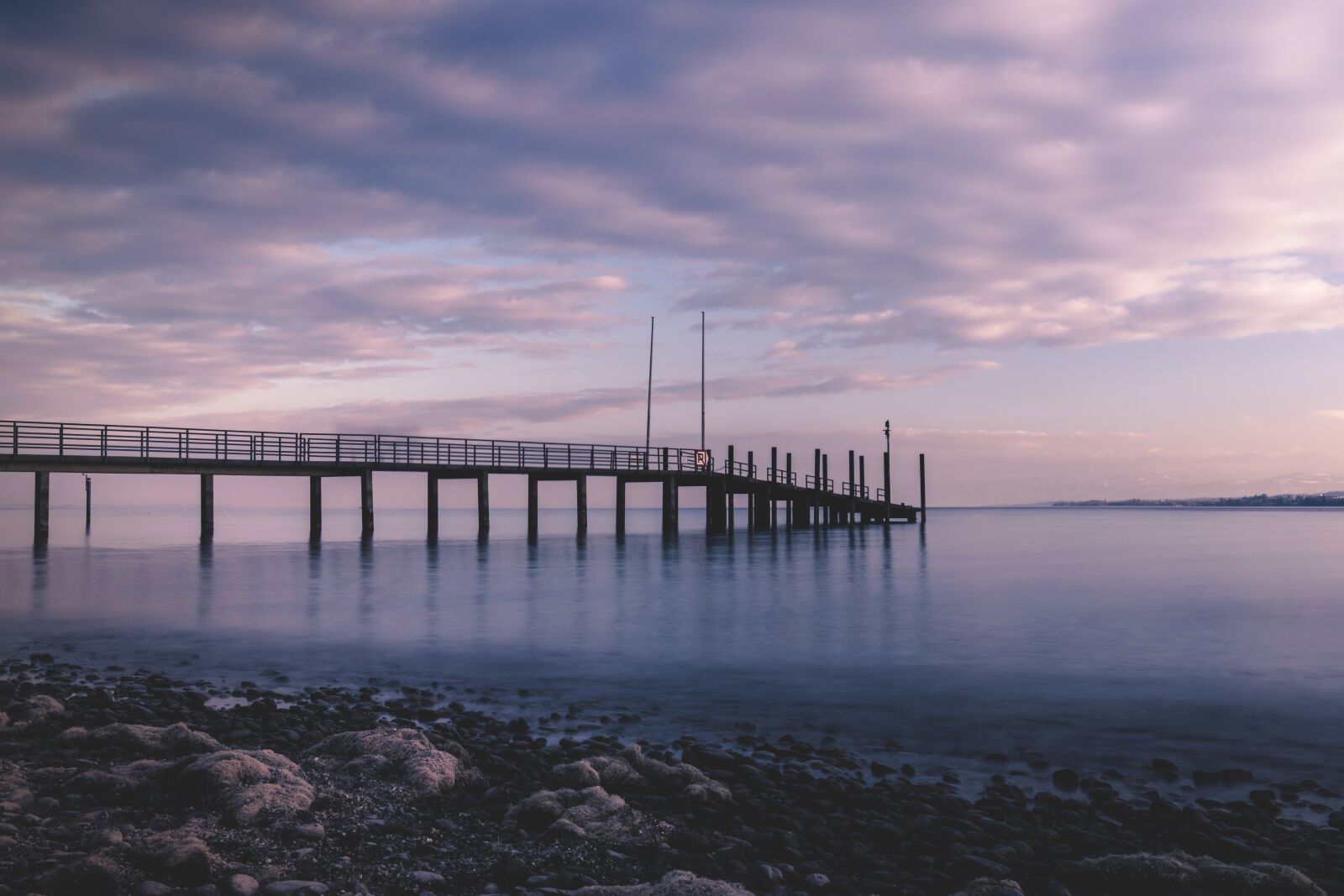 Nikon D5300 sample photo. Lake constance, jetty, sunset photography