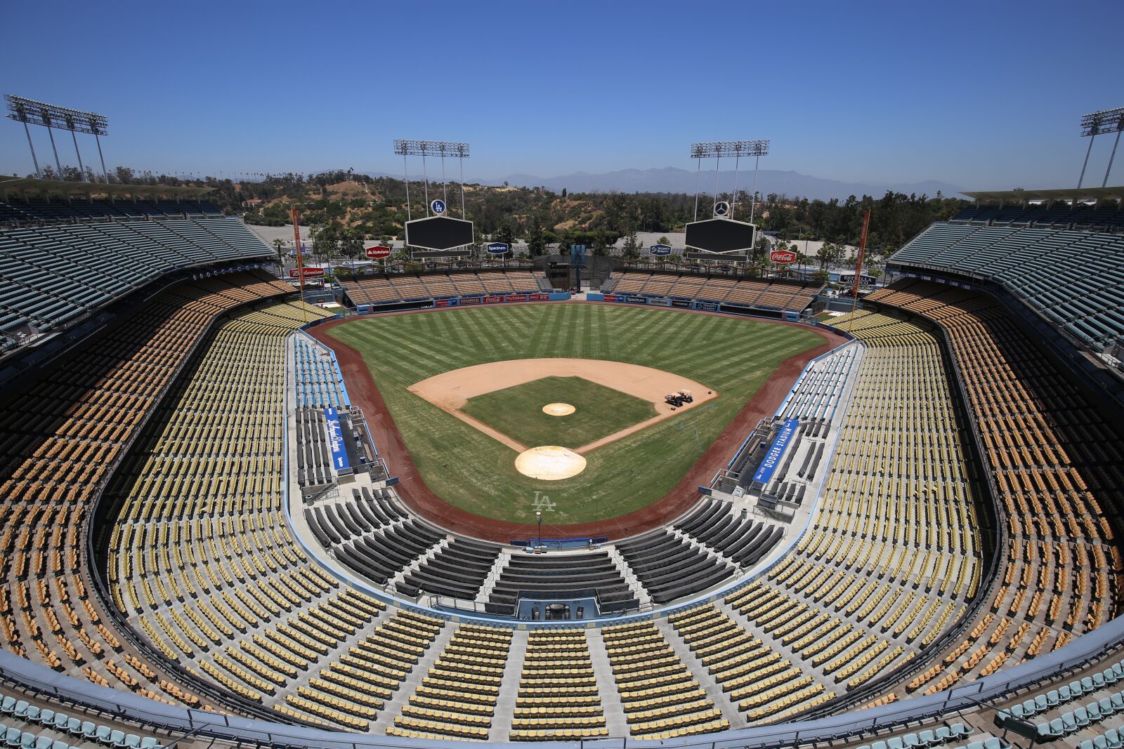 Canon EF 16-35mm F4L IS USM sample photo. Dodgers, la, baseball field photography